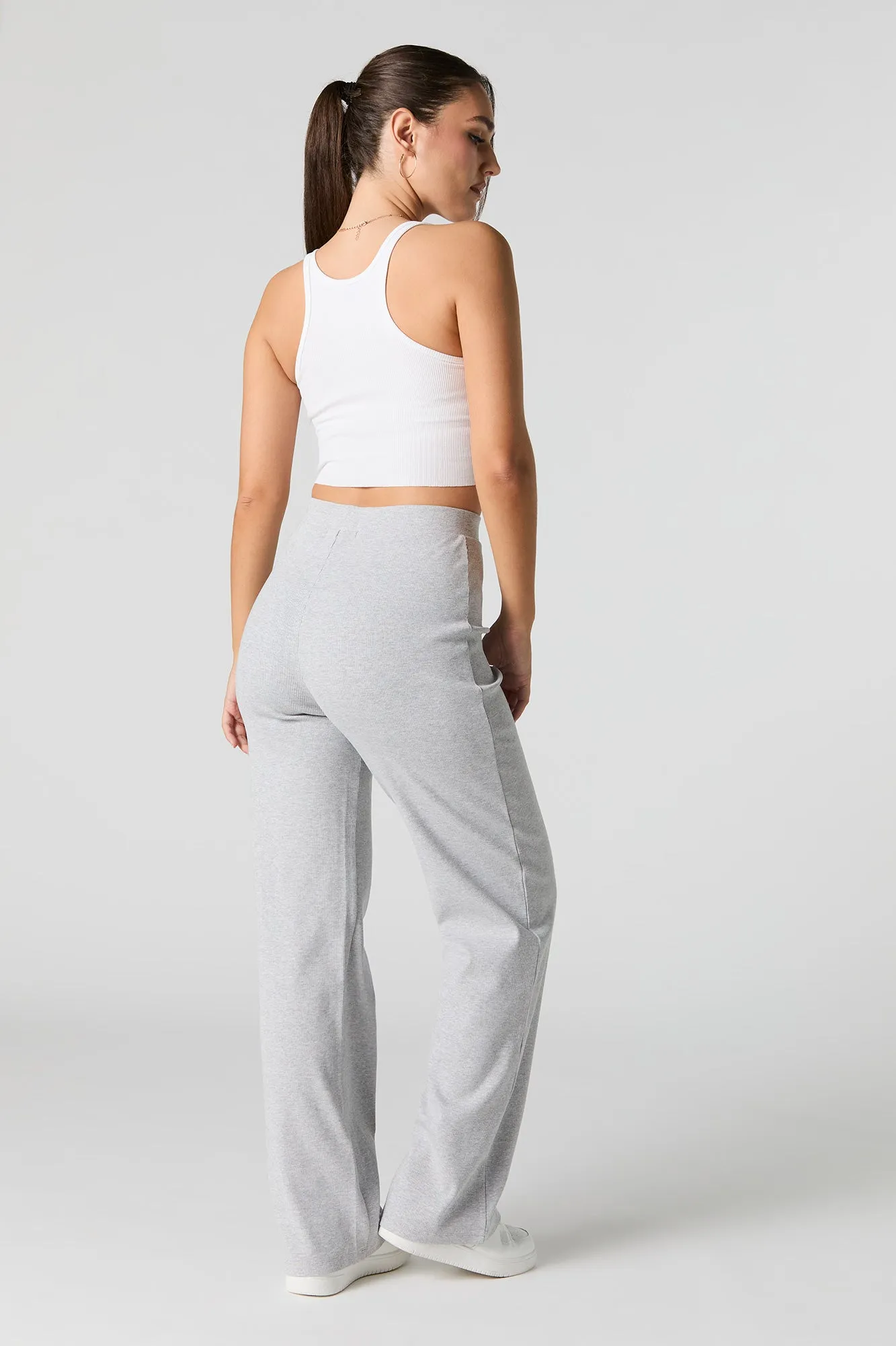 Ribbed High Rise Straight Leg Pant sold by Urban Planet product image thumbnail 3