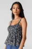 Débardeur de style nuisette laitière en chiffon fleuri noir sold by Urban Planet