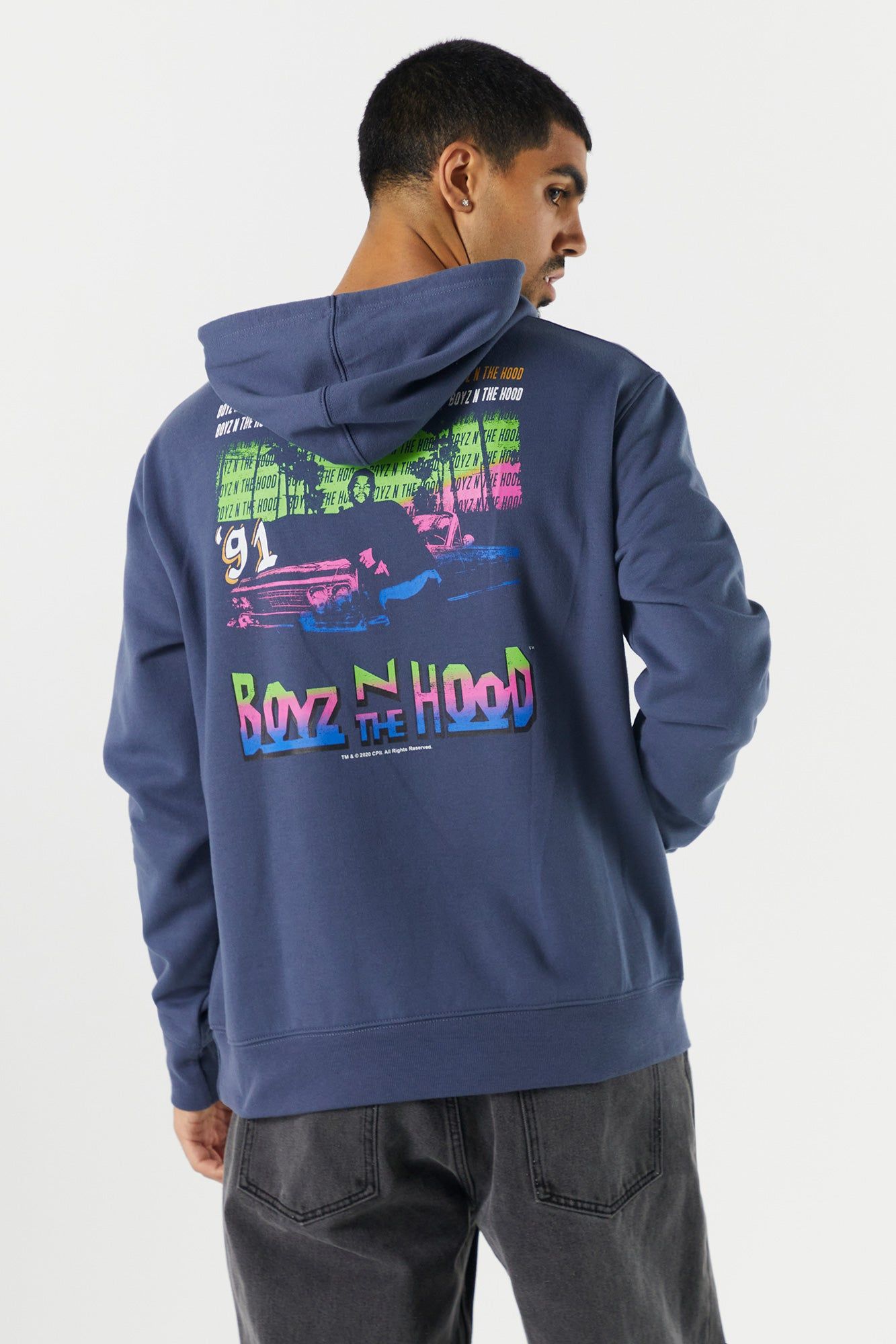 Haut à capuchon bleu avec imprimé Boys N The Hood sold by Urban Planet product image thumbnail 2