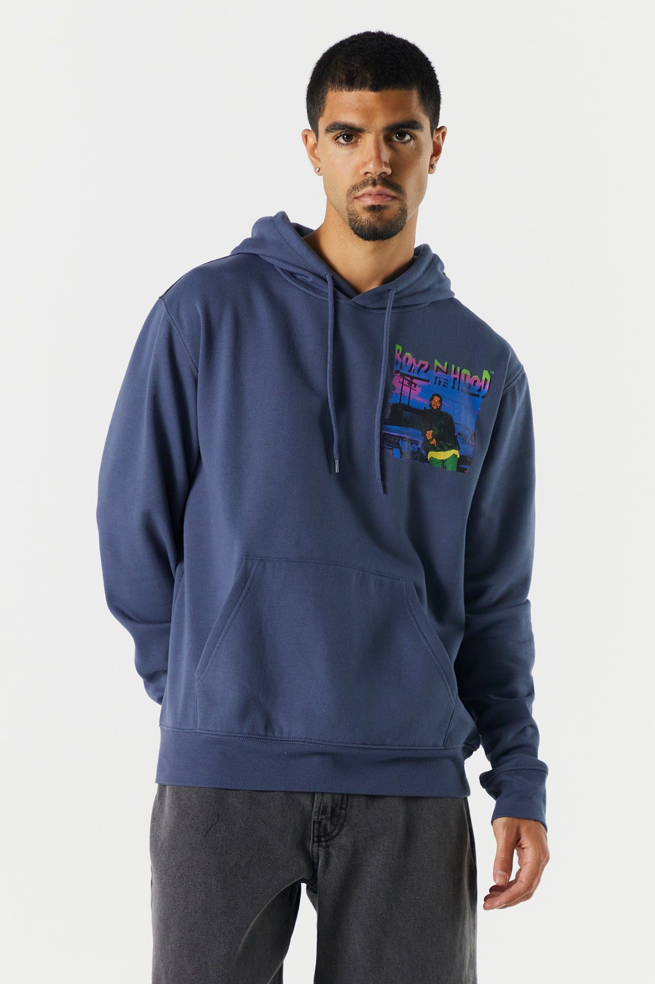 Haut à capuchon bleu avec imprimé Boys N The Hood sold by Urban Planet