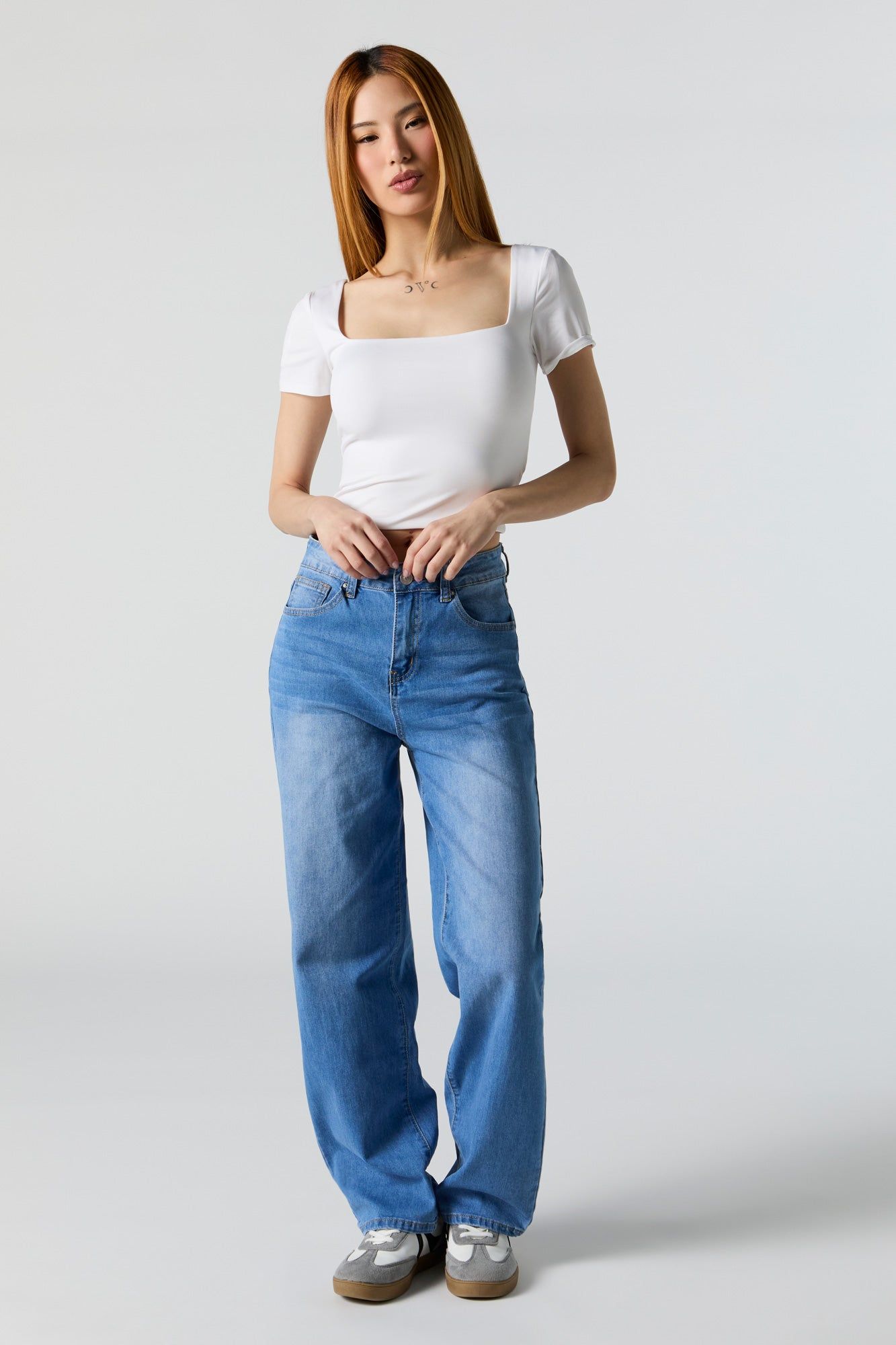 Medium Wash Wide Leg Jean sold by Urban Planet product image thumbnail 4