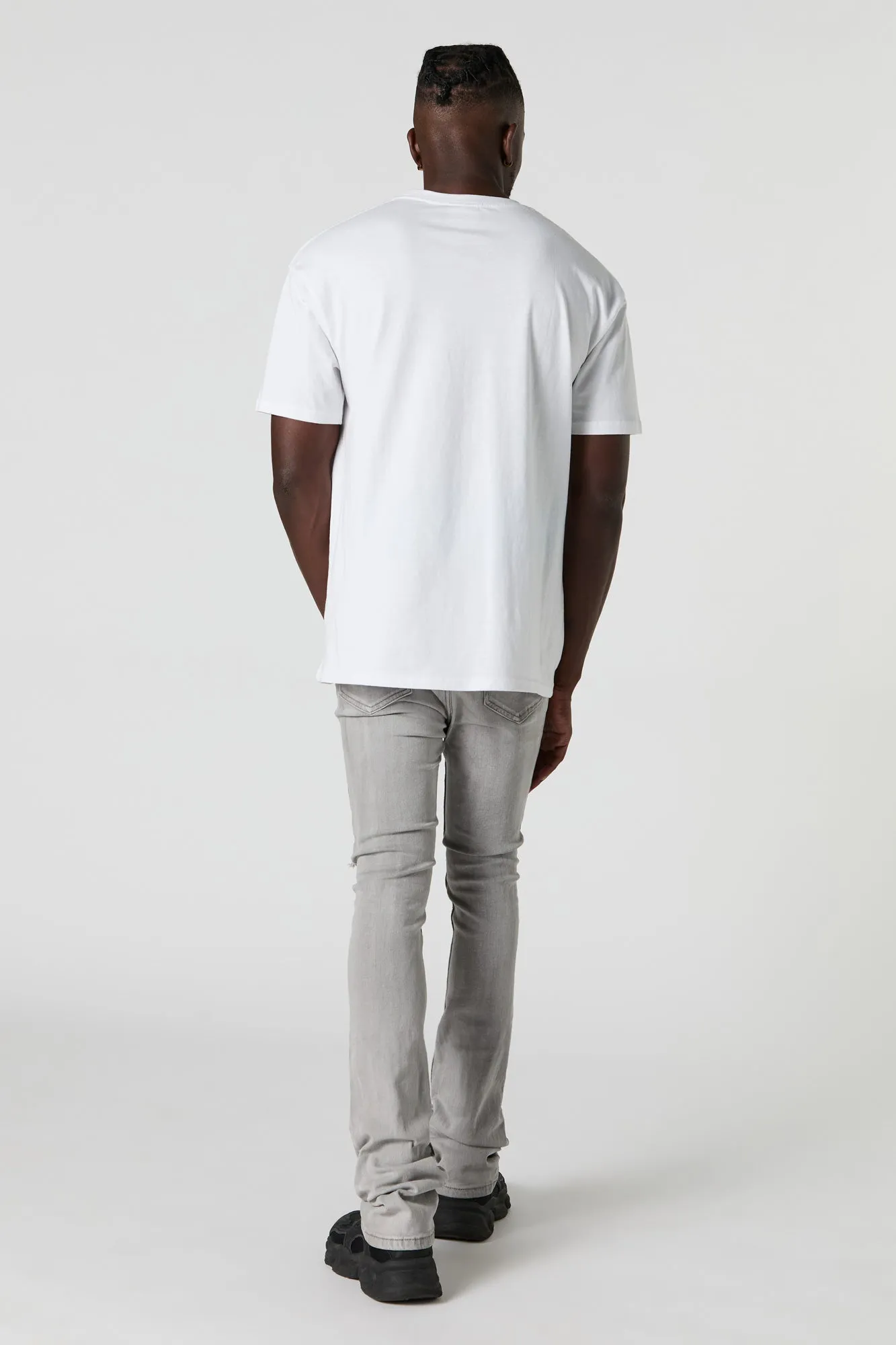 Jean ajusté d'aspect usé avec taille empilée sold by Urban Planet product image thumbnail 3