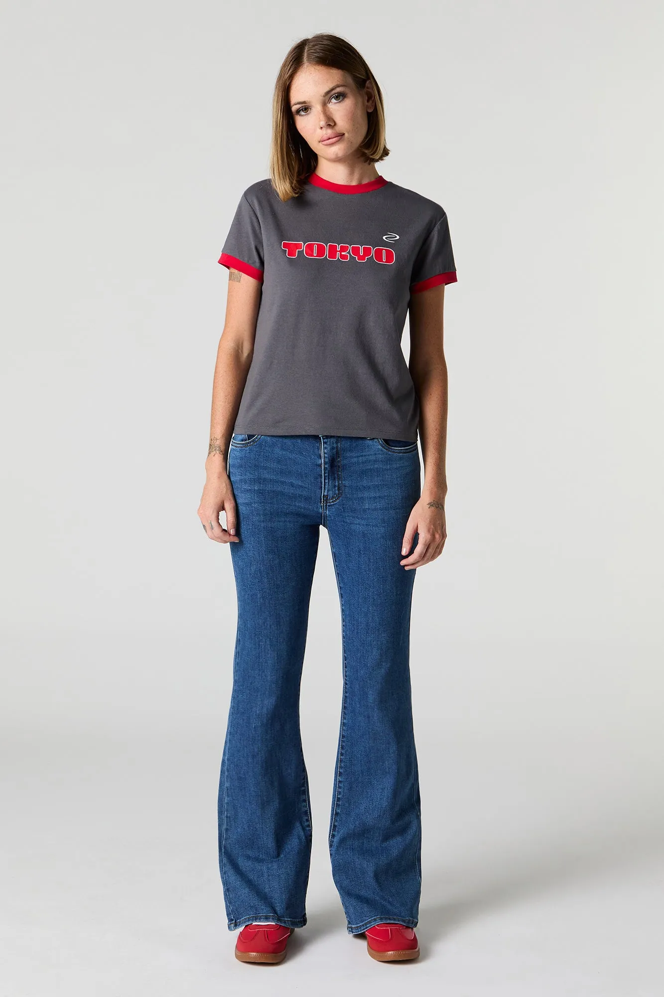 Tokyo Graphic Sporty Ringer T-Shirt sold by Urban Planet product image thumbnail 3