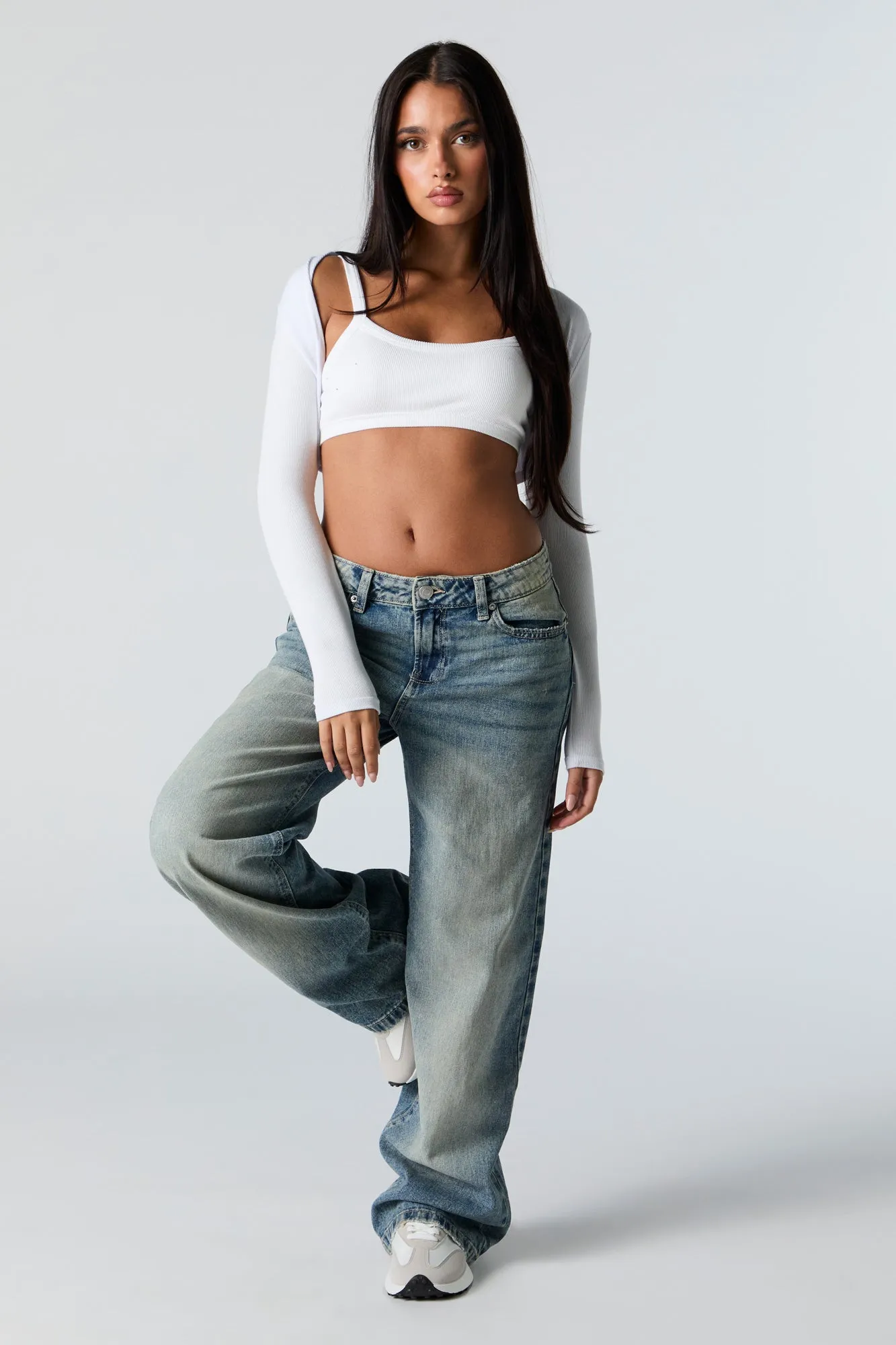 Vintage Dark Wash Low Rise Skater Jean sold by Urban Planet product image thumbnail 4