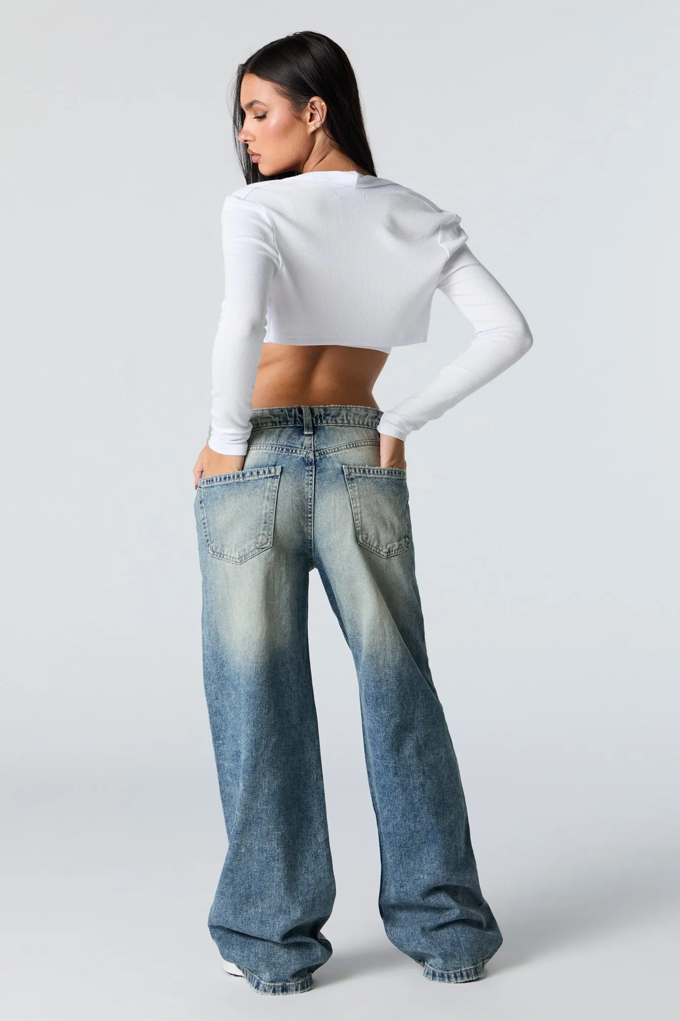 Vintage Dark Wash Low Rise Skater Jean sold by Urban Planet product image thumbnail 3