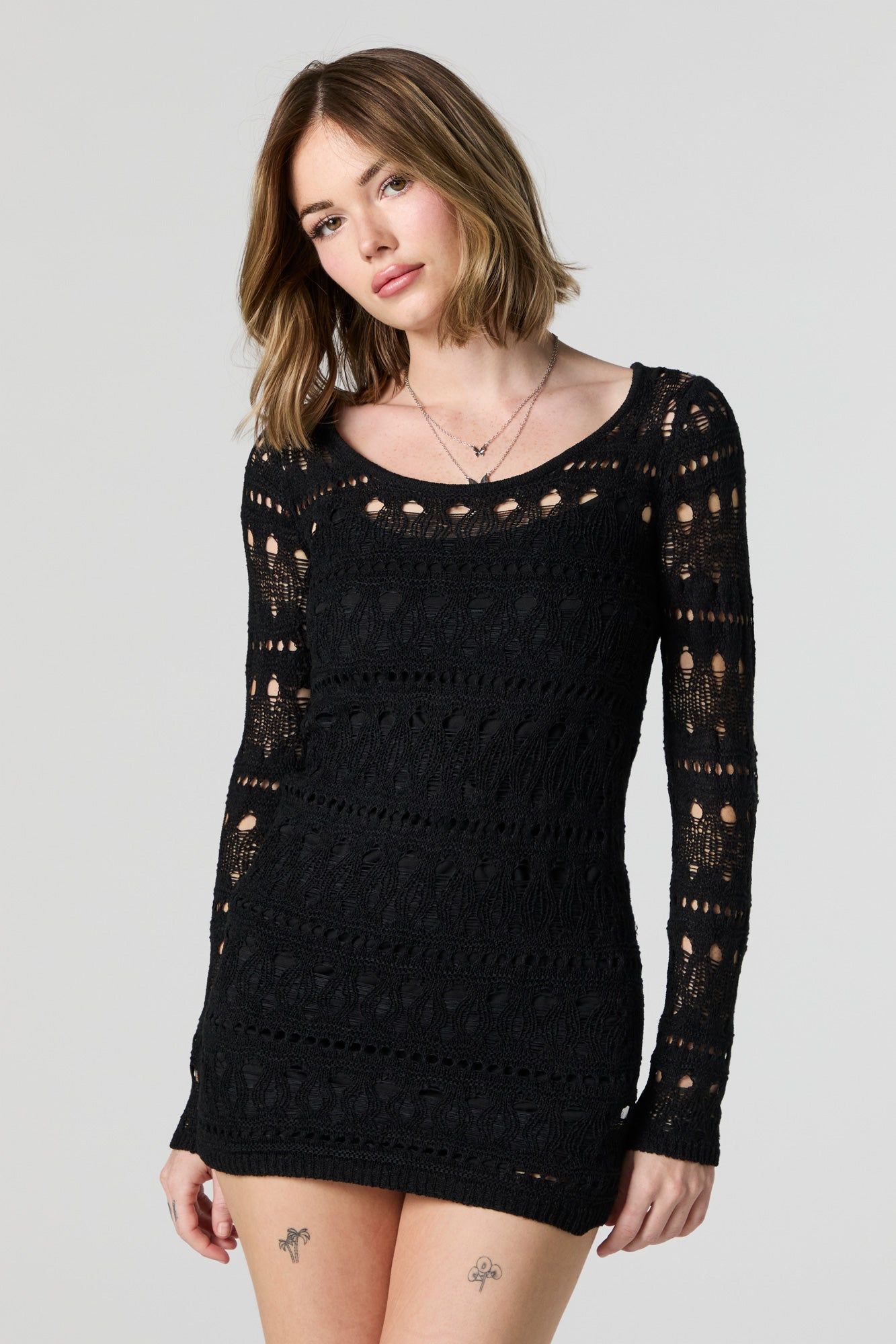 Minirobe crochetée à manches longues sold by Urban Planet product image thumbnail 5