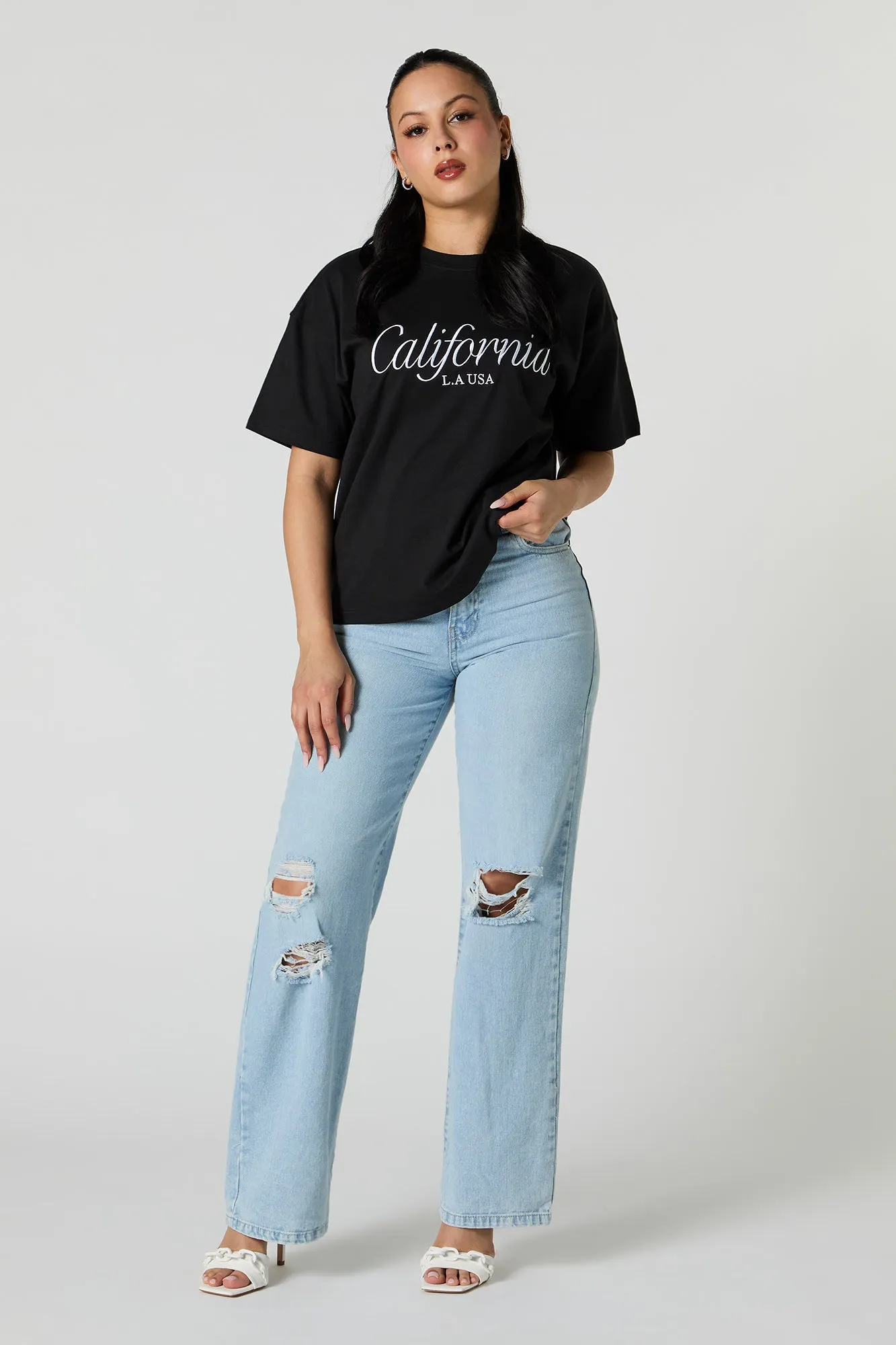 California Embroidered T-Shirt sold by Urban Planet product image thumbnail 3