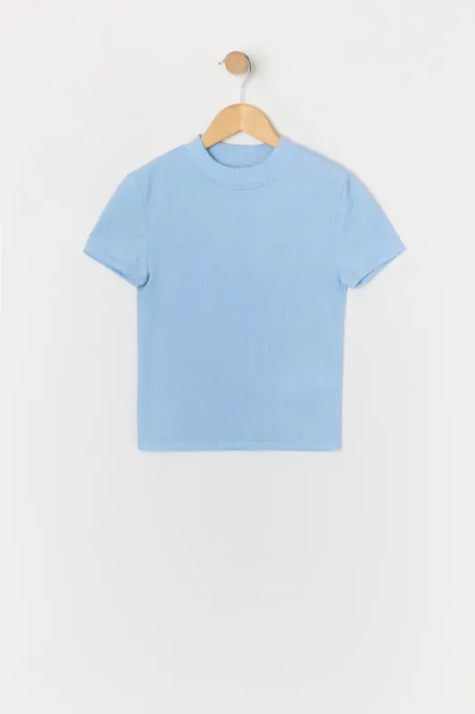 T-shirt froissé à col cheminée pour fille sold by Urban Planet