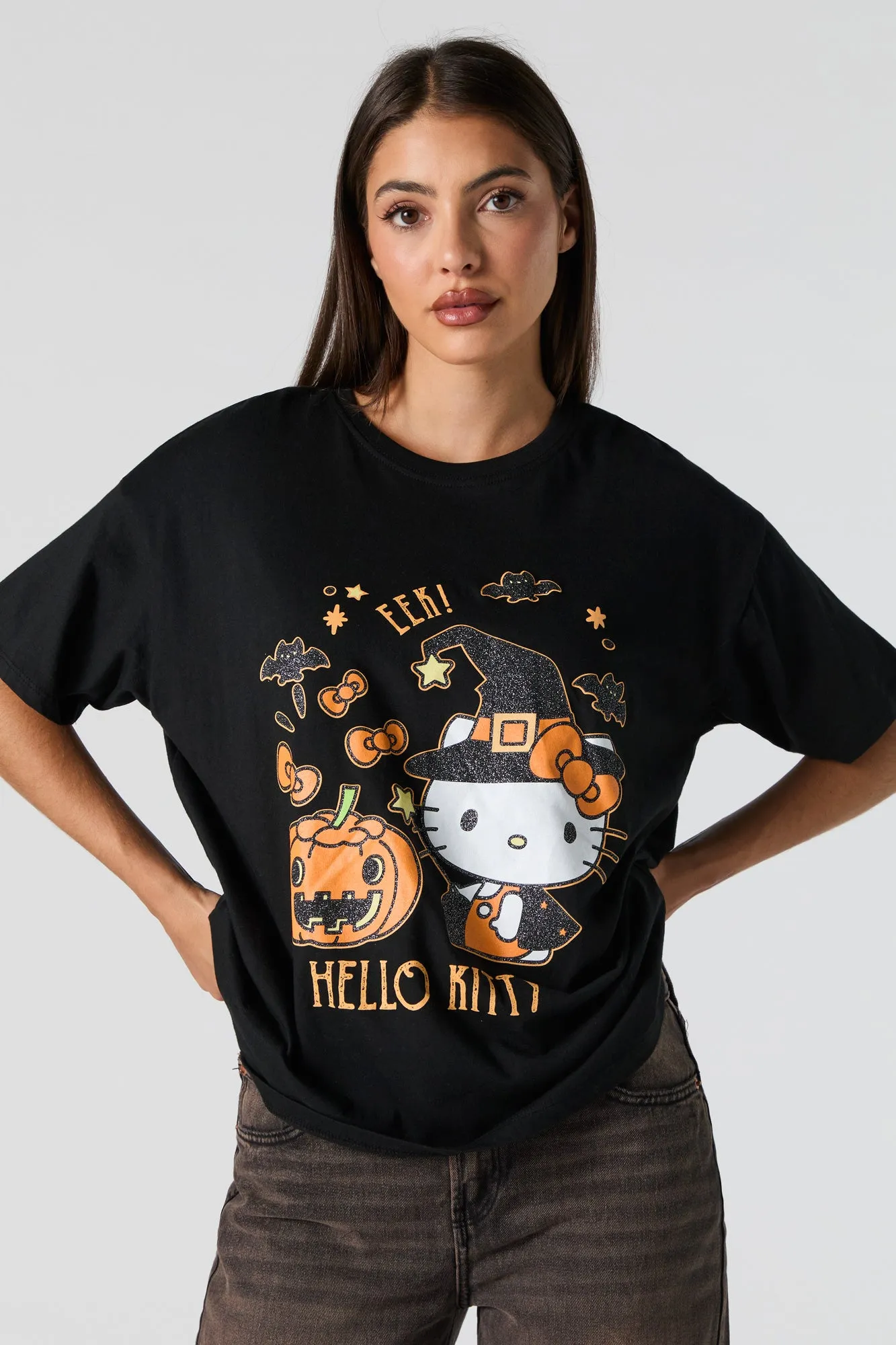 Hello Kitty Halloween Graphic Boyfriend T-Shirt sold by Urban Planet