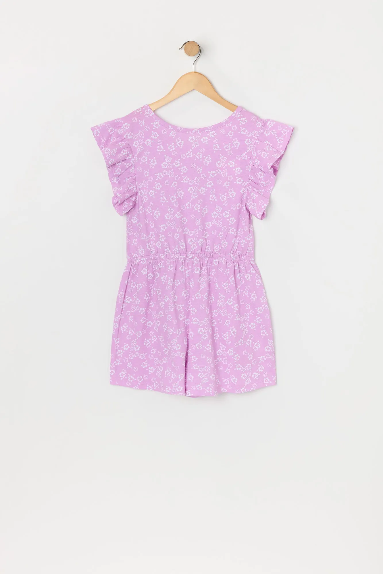 Girls Floral Print Flutter Sleeve Romper sold by Urban Planet product image thumbnail 3