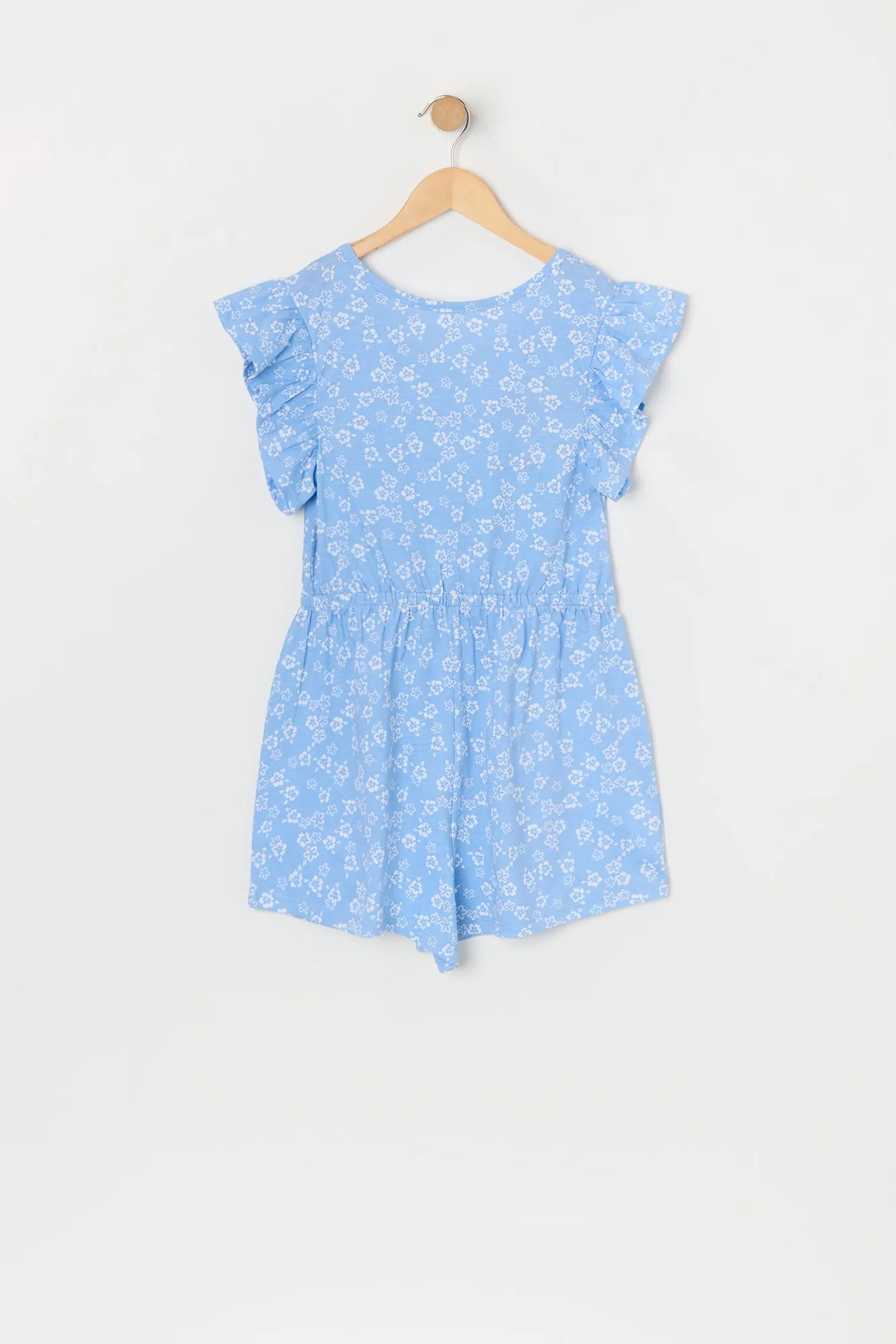 Girls Floral Print Flutter Sleeve Romper sold by Urban Planet product image thumbnail 5