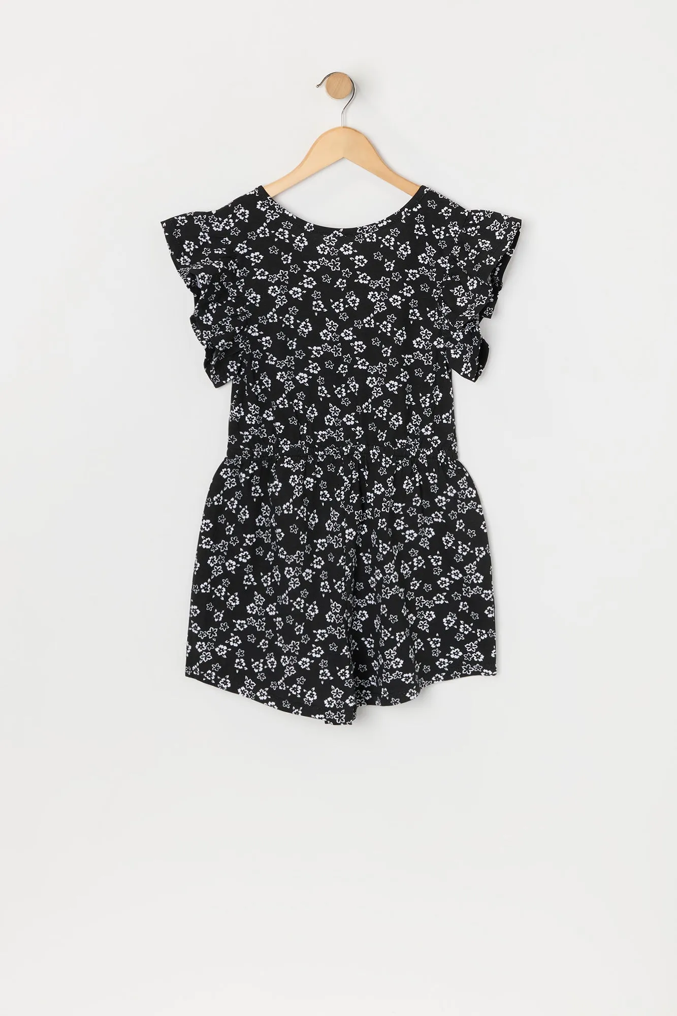 Girls Floral Print Flutter Sleeve Romper sold by Urban Planet product image thumbnail 2