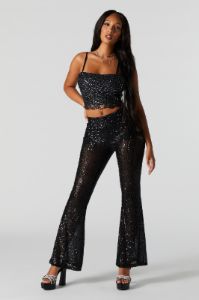 Sequin Flare Pant sold by Urban Planet