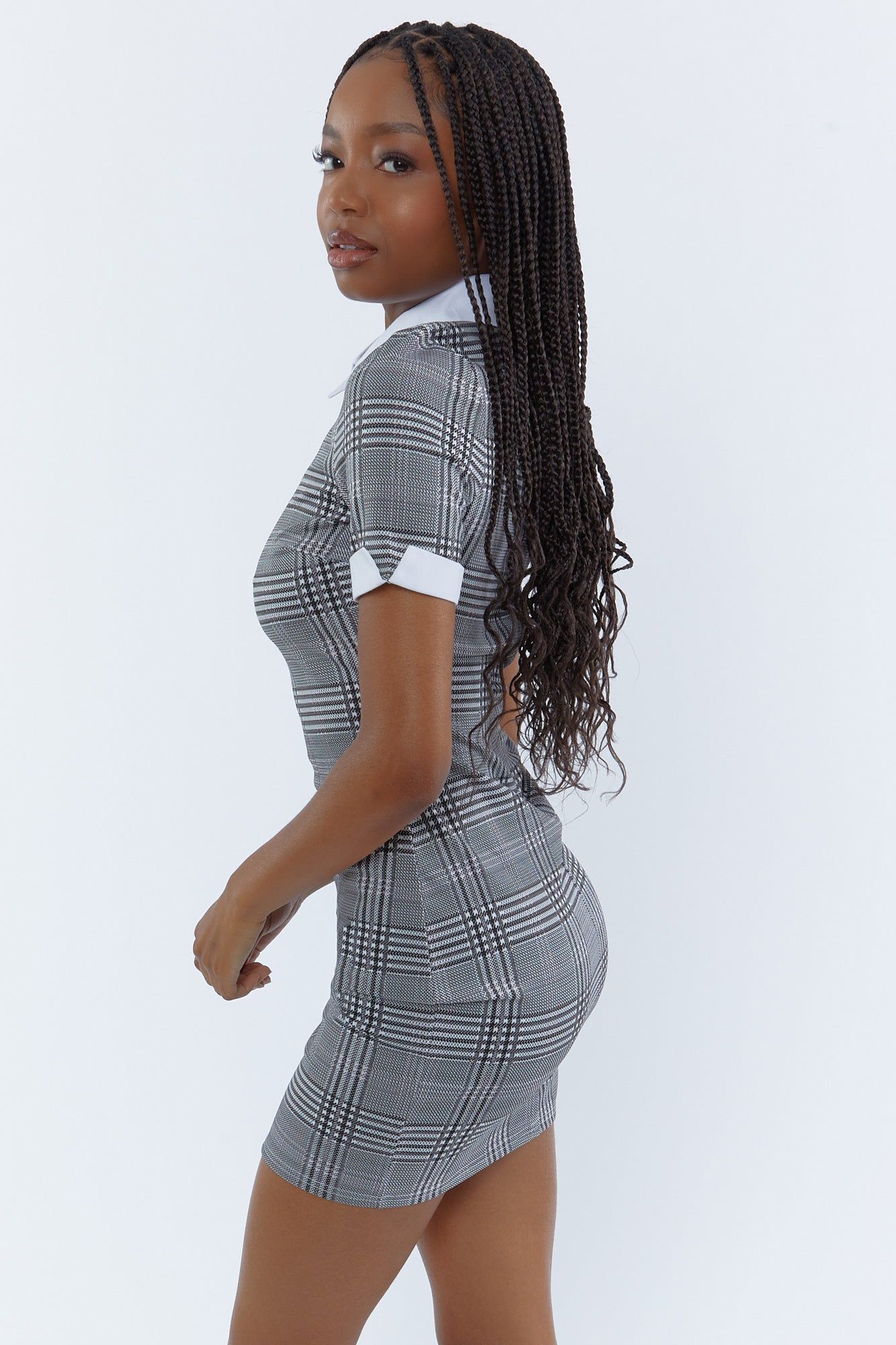 Plaid Collared Mini Dress sold by Urban Planet product image thumbnail 3