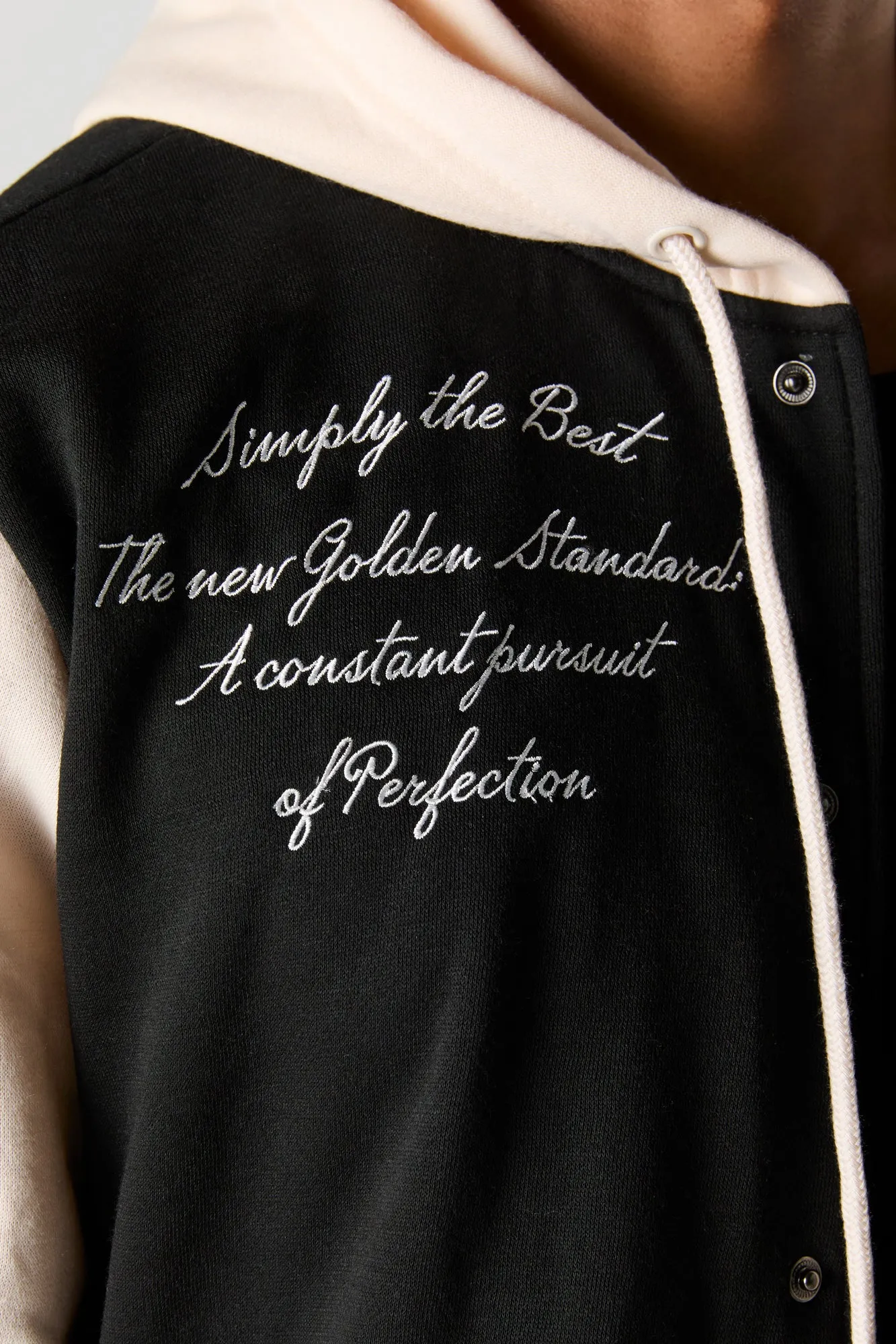 B Embroidered Fleece Varsity Jacket sold by Urban Planet product image thumbnail 4