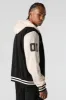 B Embroidered Fleece Varsity Jacket sold by Urban Planet