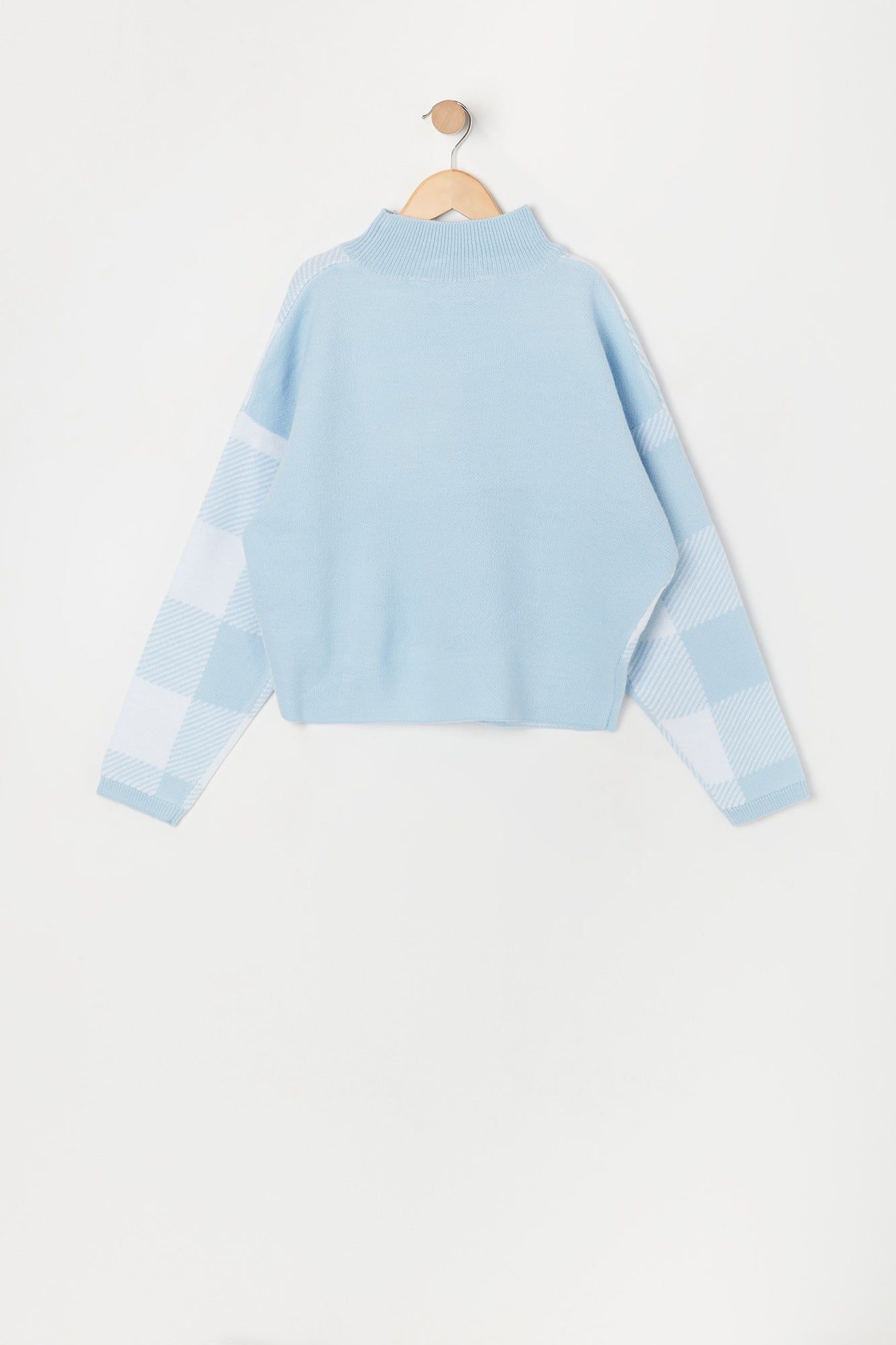 Chandail en tricot à carreaux avec col cheminée pour fille sold by Urban Planet product image thumbnail 2