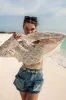Crochet Cropped Long Sleeve Top sold by Urban Planet