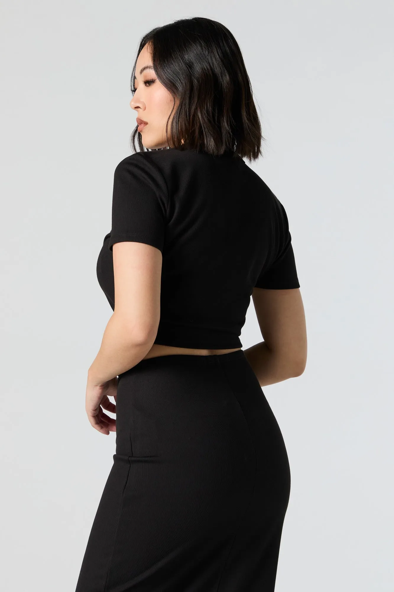 Cinched Short Sleeve Crop Top sold by Urban Planet product image thumbnail 5