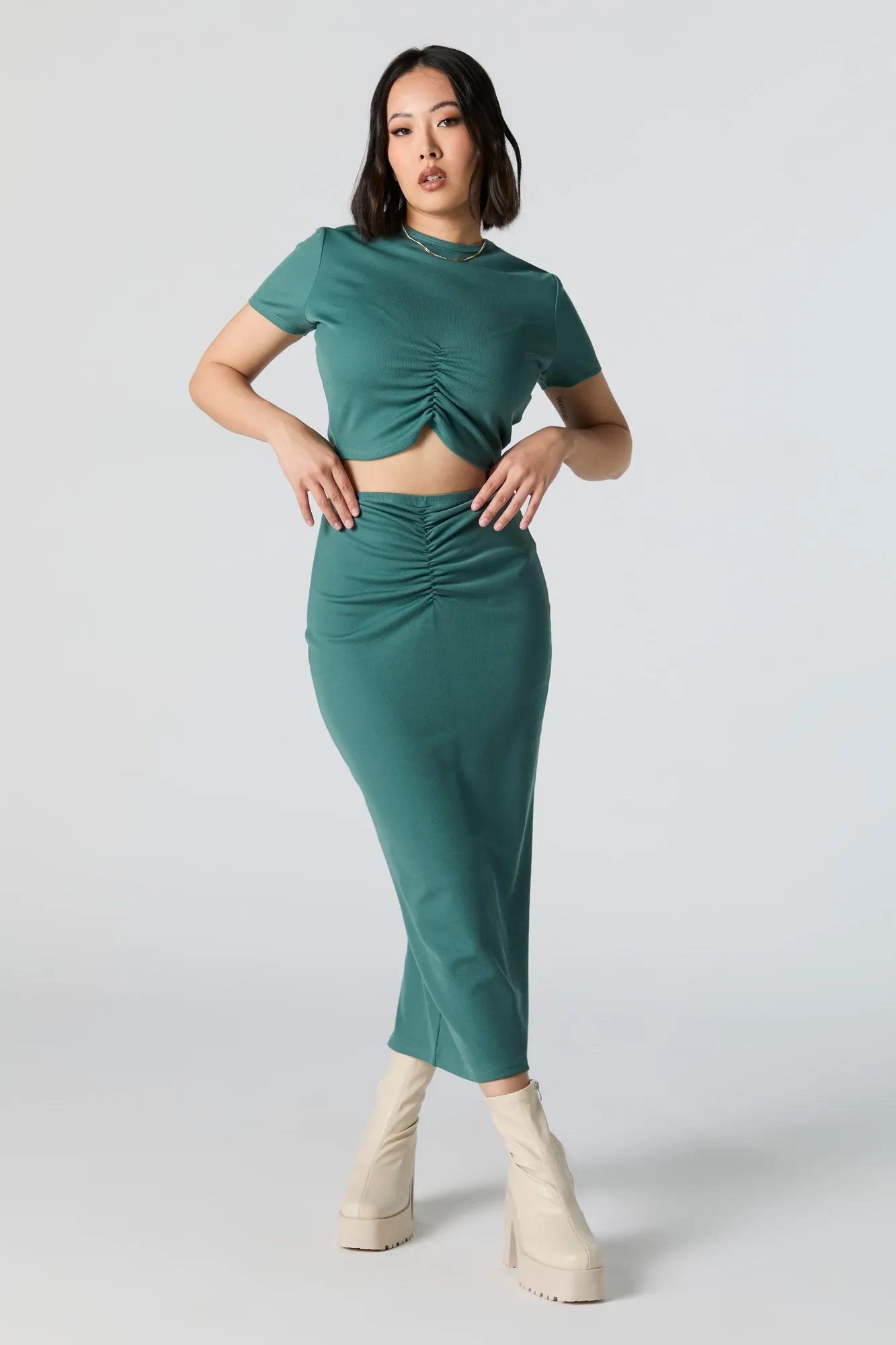 Cinched Short Sleeve Crop Top sold by Urban Planet product image thumbnail 3