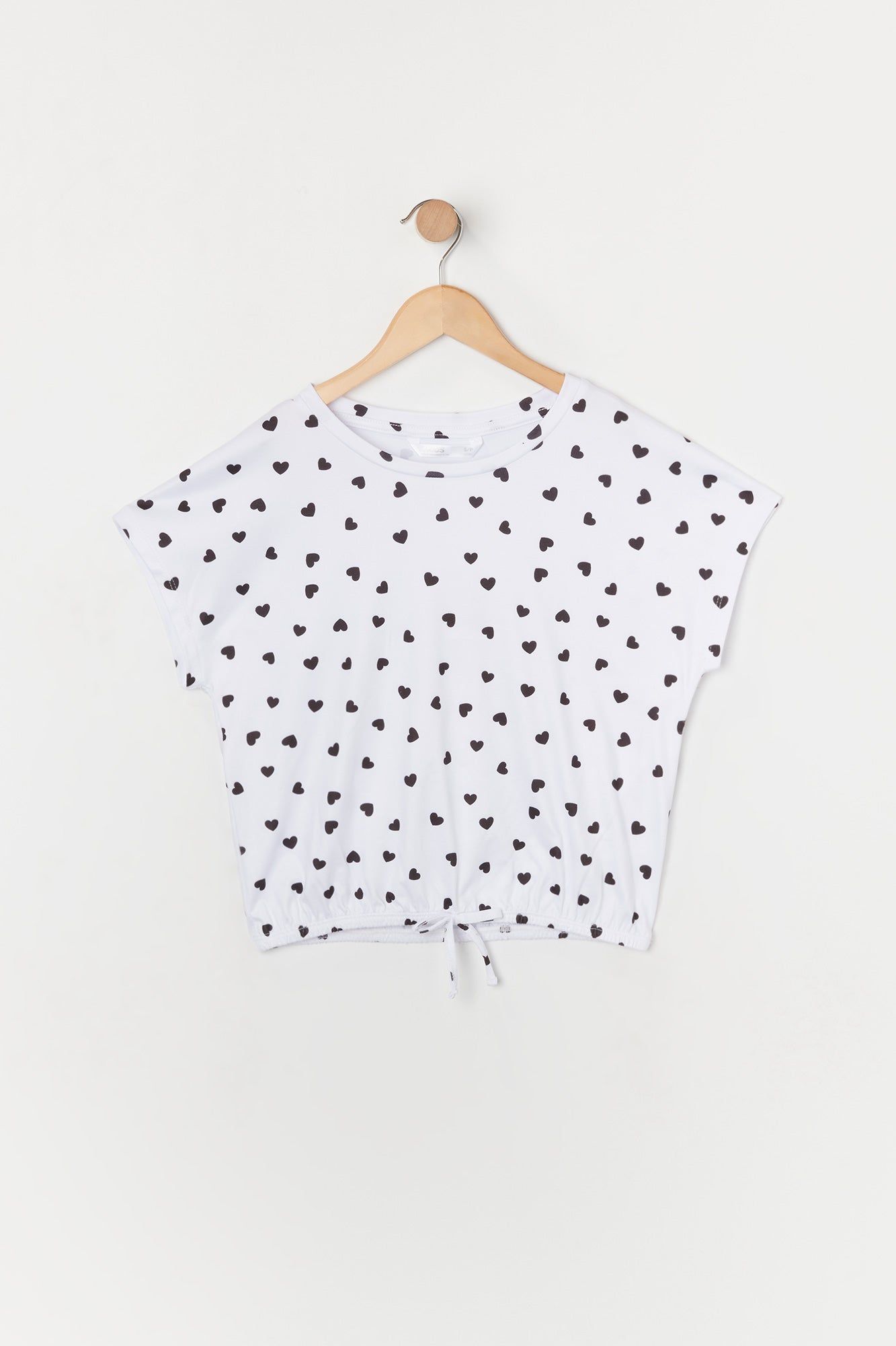 Girls Heart Print Front Tie Top sold by Urban Planet