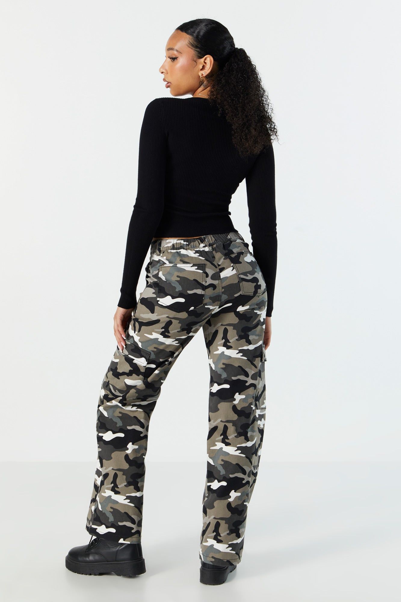 Camo Wide Leg Cargo Pant sold by Urban Planet product image thumbnail 3