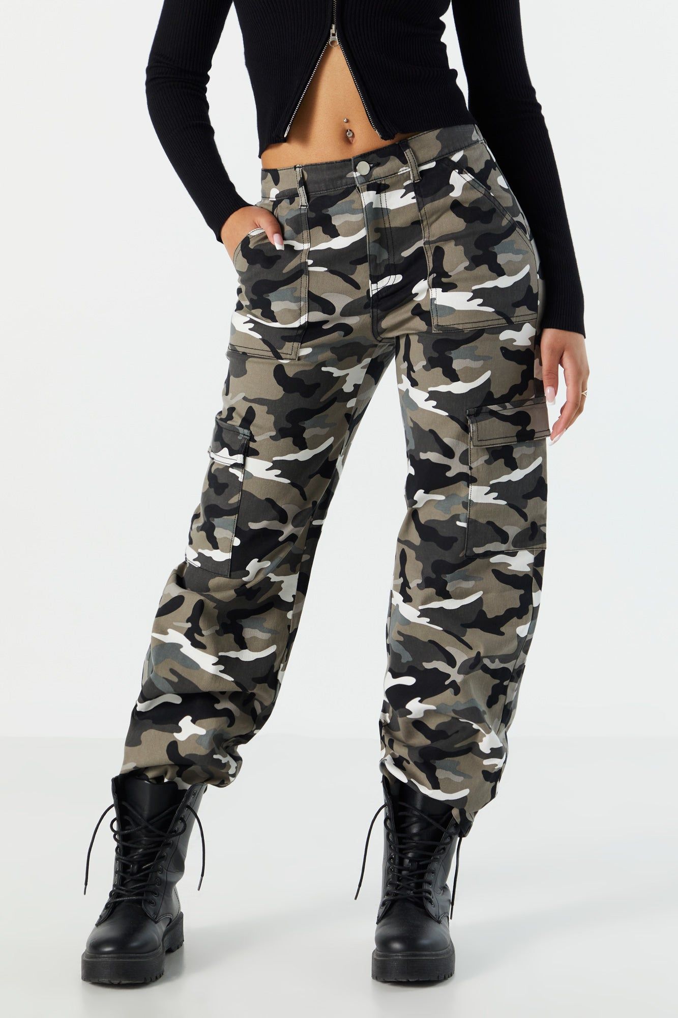 Camo Wide Leg Cargo Pant sold by Urban Planet product image thumbnail 2