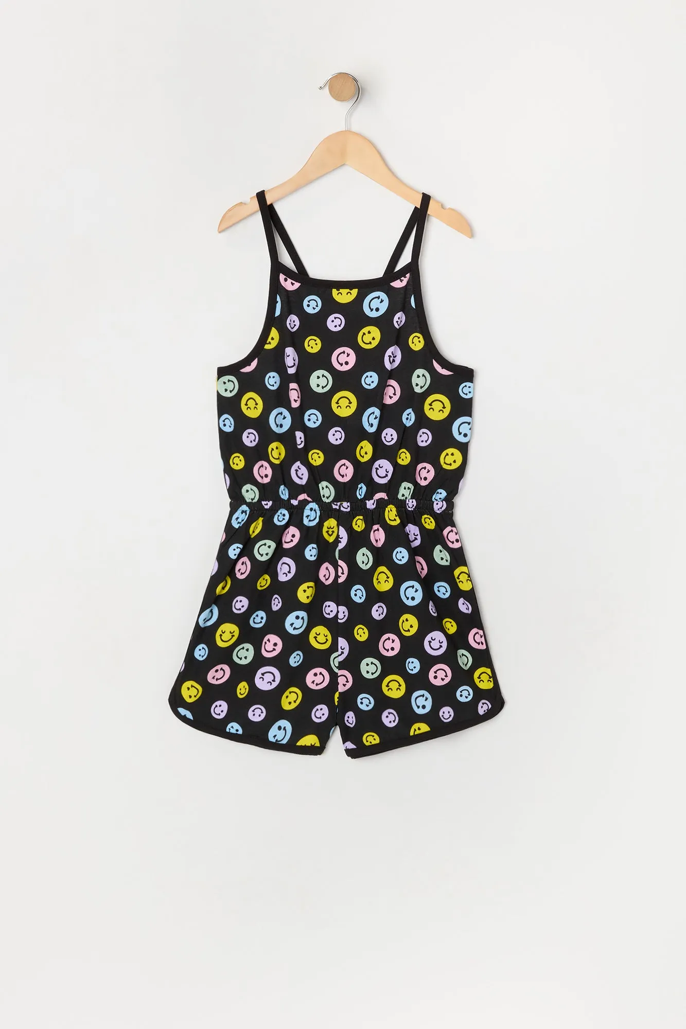 Girls Smiley Print Dolphin Hem Romper sold by Urban Planet