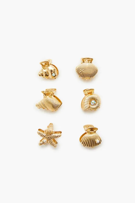Seashell Claw Hair Clip Set (6 Pcs) sold by Urban Planet