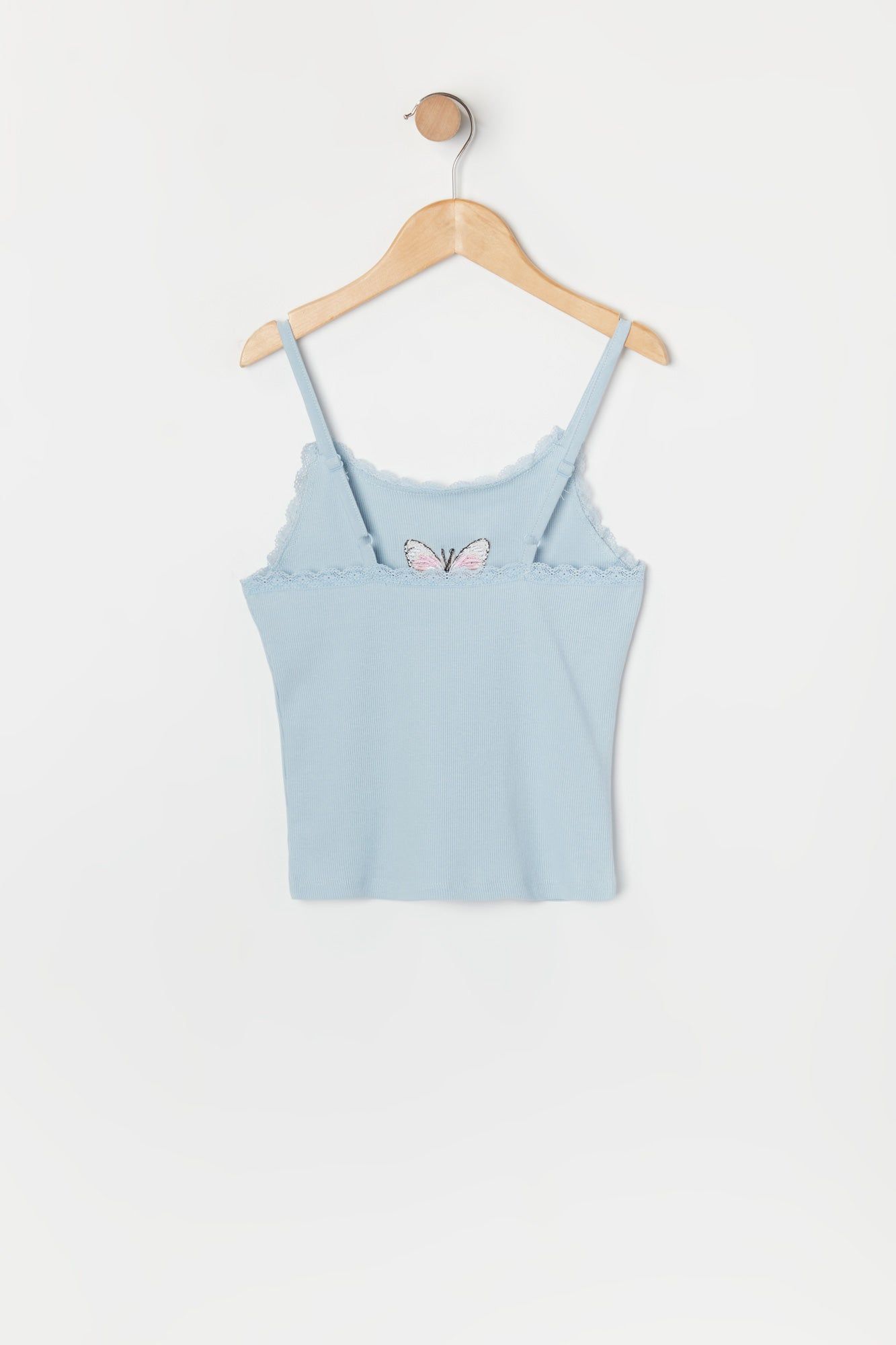 Girls Lace Trim Butterfly Embroidered Cami sold by Urban Planet product image thumbnail 2
