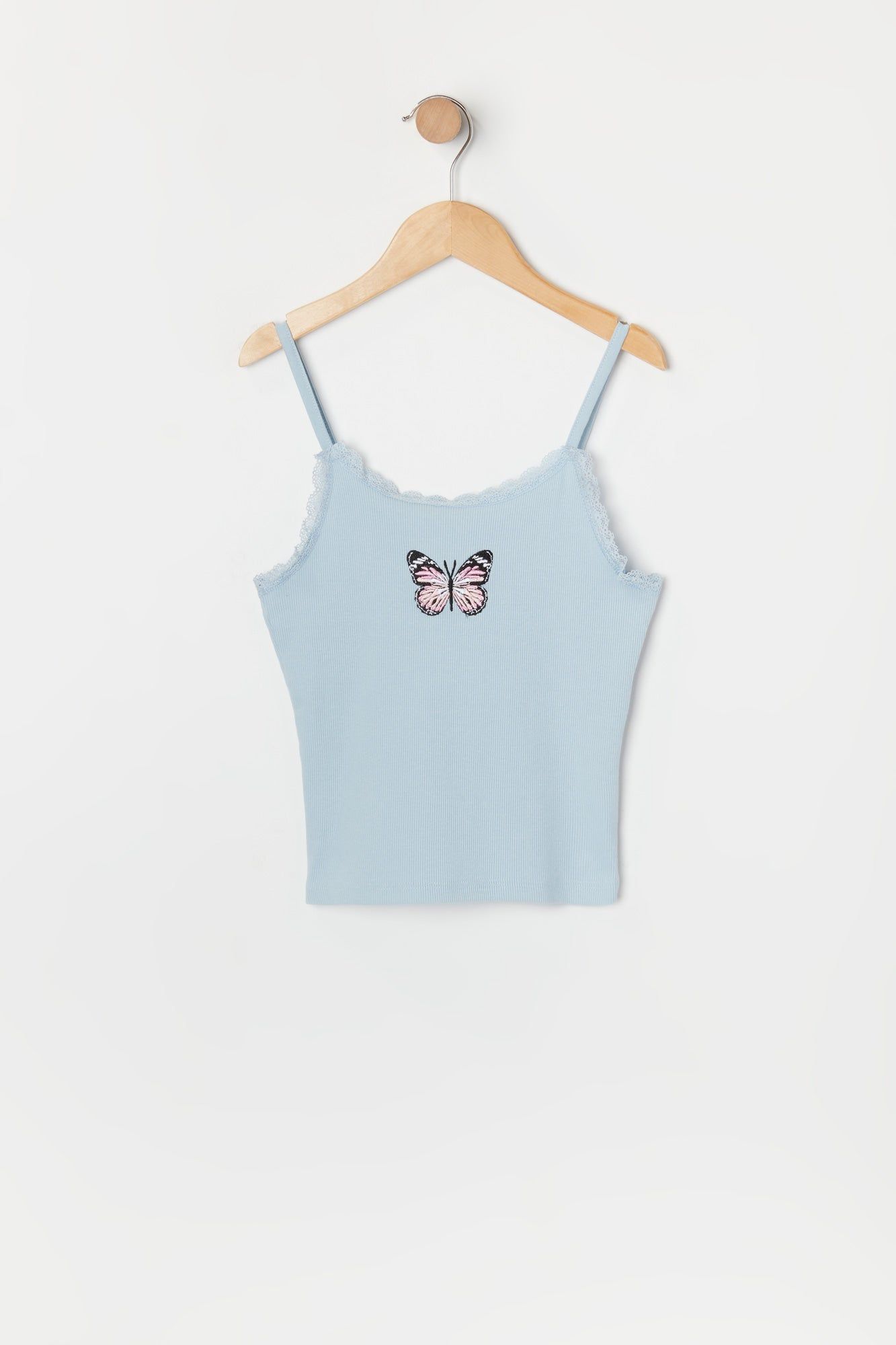Girls Lace Trim Butterfly Embroidered Cami sold by Urban Planet