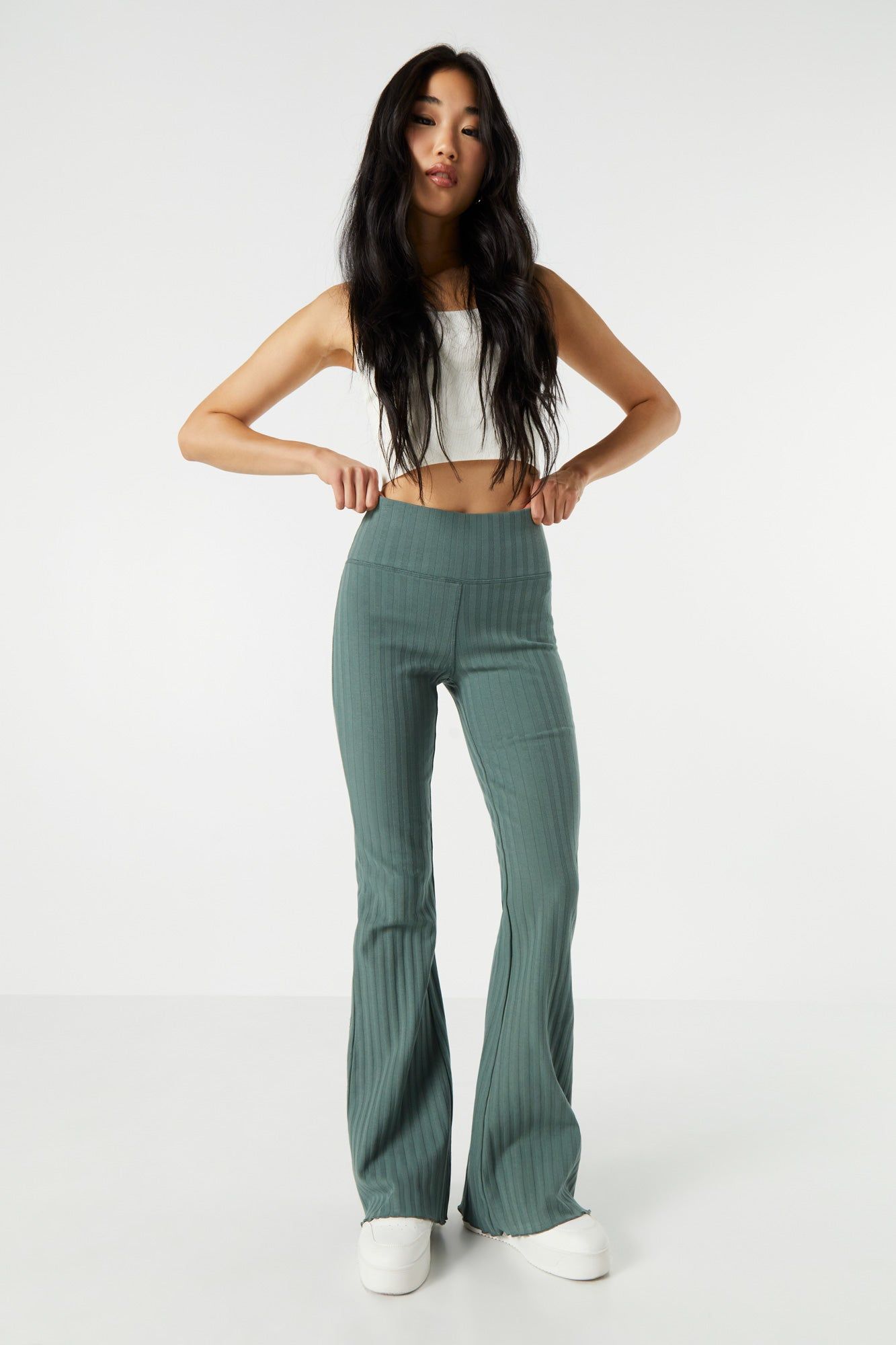 Ribbed High Rise Pull On Pant sold by Urban Planet product image thumbnail 7