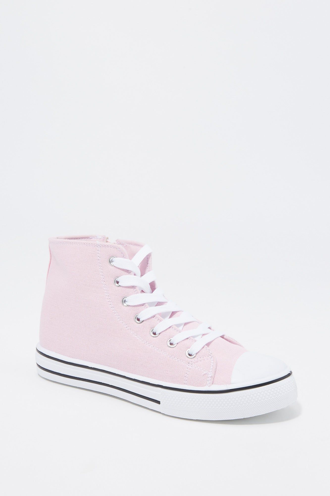Girls Canvas High Top Lace Up Sneaker sold by Urban Planet product image thumbnail 2