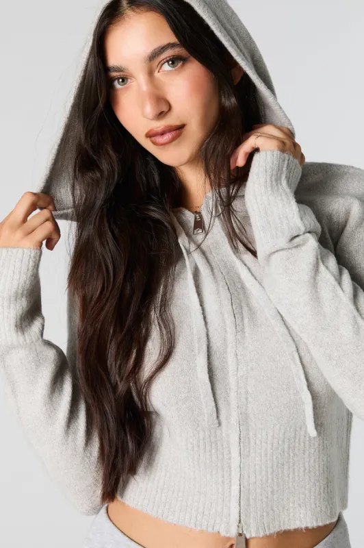 Mossy Knit Zip-Up Hoodie sold by Urban Planet