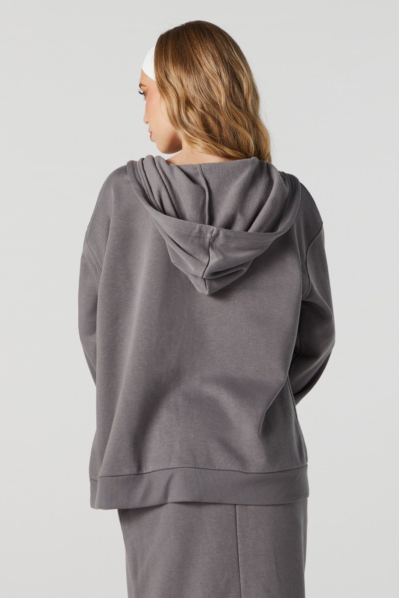 Oversized Fleece Zip-Up Hoodie sold by Urban Planet product image thumbnail 5