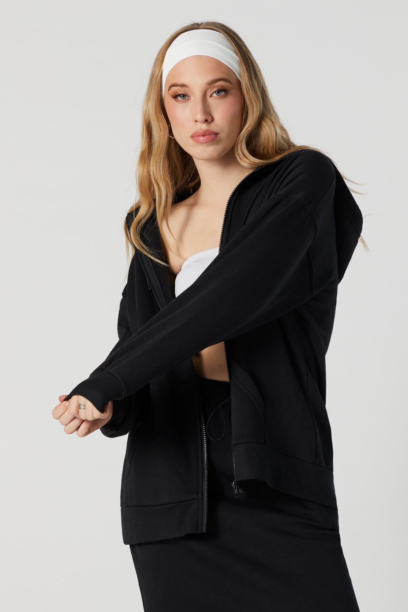 Oversized Fleece Zip-Up Hoodie sold by Urban Planet