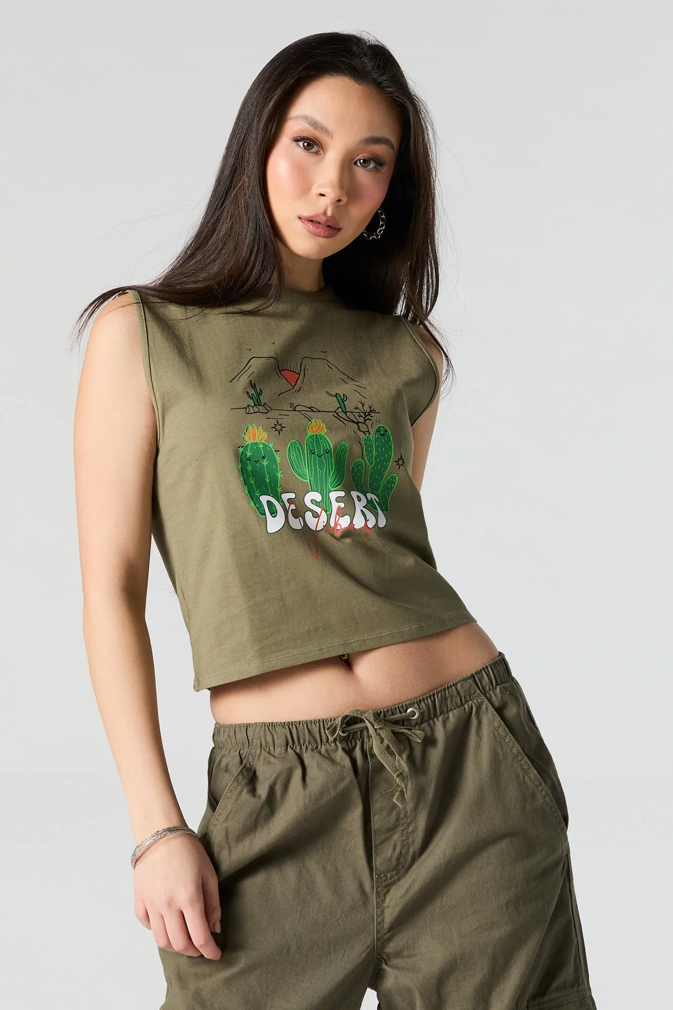 Desert Vibes Graphic Cropped Tank sold by Urban Planet