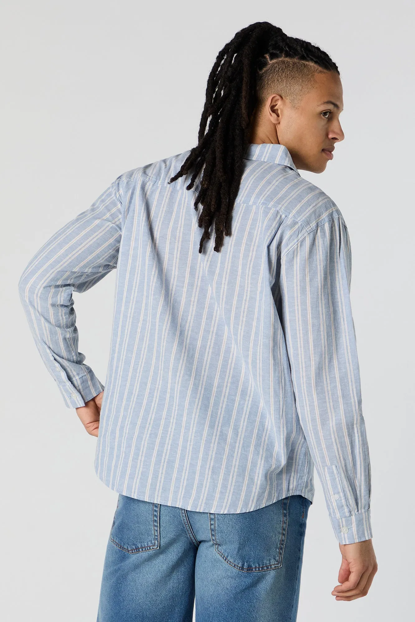 Haut boutonné en lin rayé sold by Urban Planet product image thumbnail 2