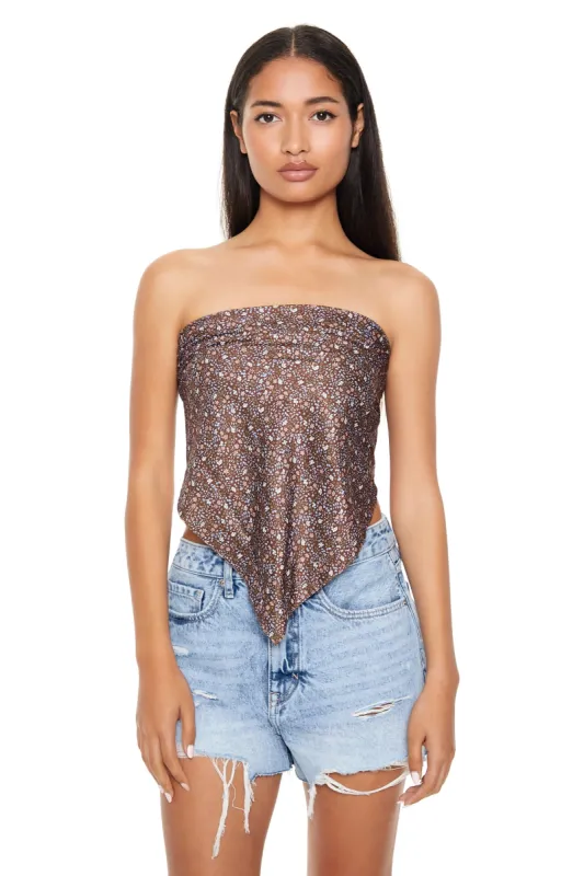 Satin Ditsy Floral Print Multiway Scarf sold by Urban Planet