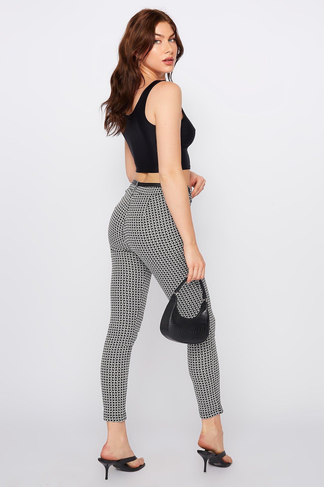 Printed High-Rise Self Belted Skinny Pant sold by Urban Planet product image thumbnail 2