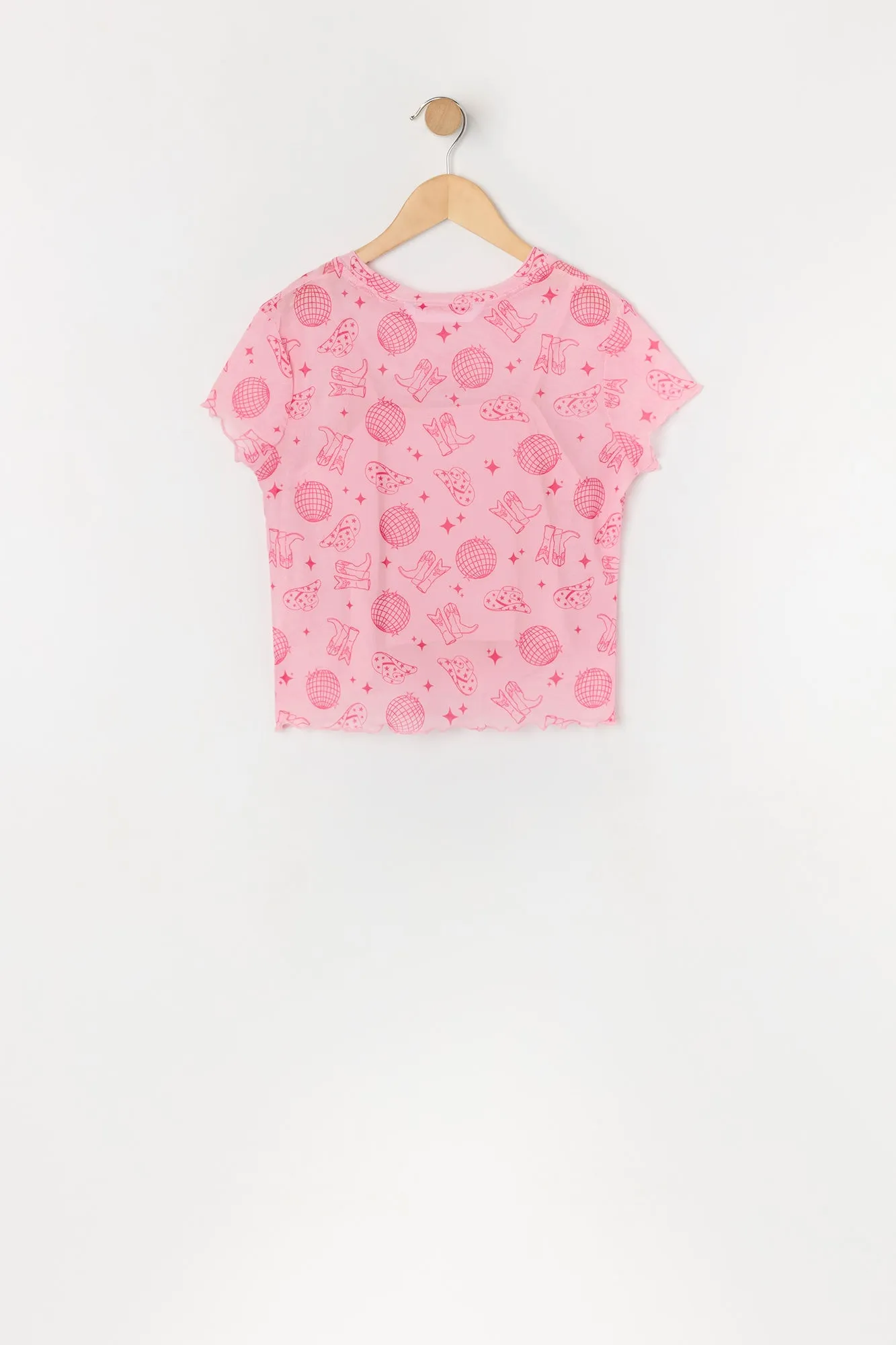 T-shirt en filet à imprimé Cowgirl avec débardeur pour fille sold by Urban Planet product image thumbnail 2