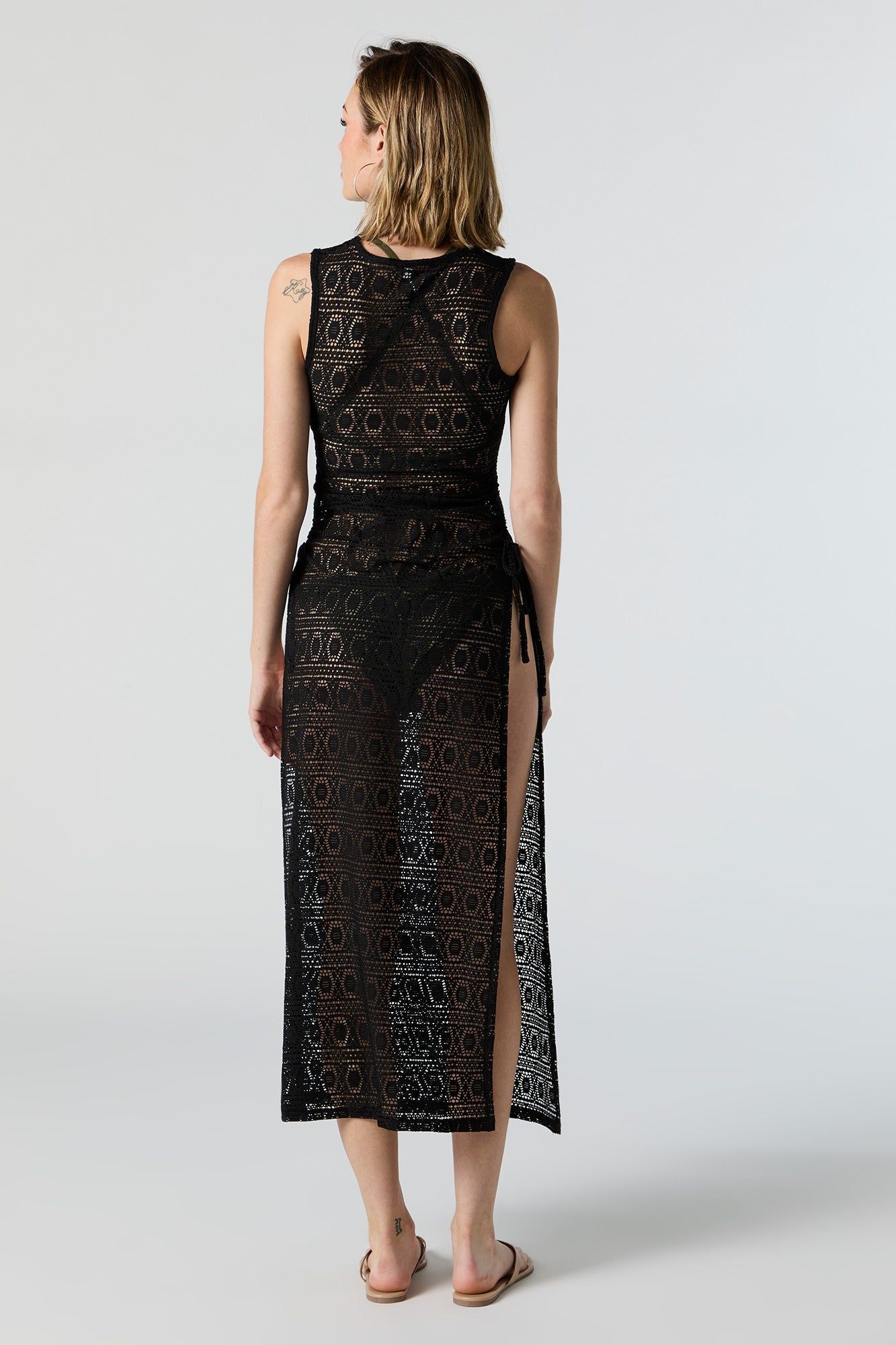 Crochet Ruched Cover Up Dress sold by Urban Planet product image thumbnail 3