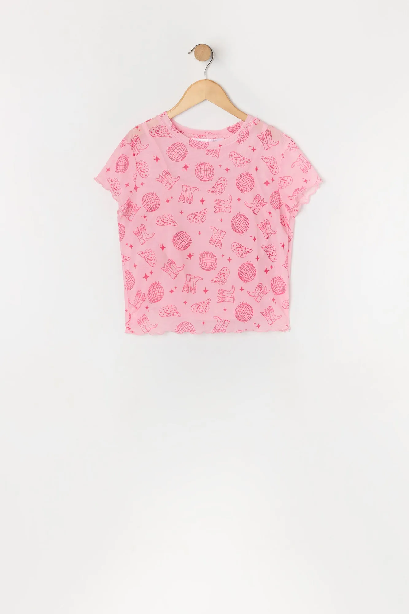 T-shirt en filet à imprimé Cowgirl avec débardeur pour fille sold by Urban Planet