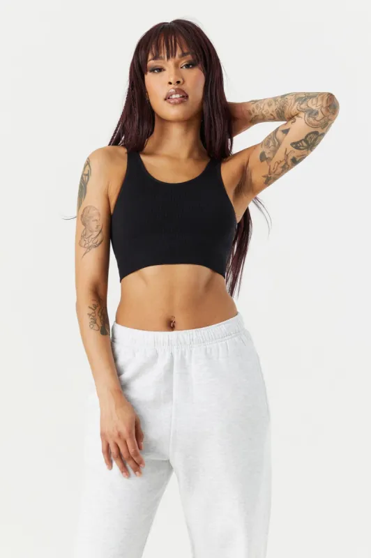 Seamless Ribbed Scoop Neck Bralette sold by Urban Planet
