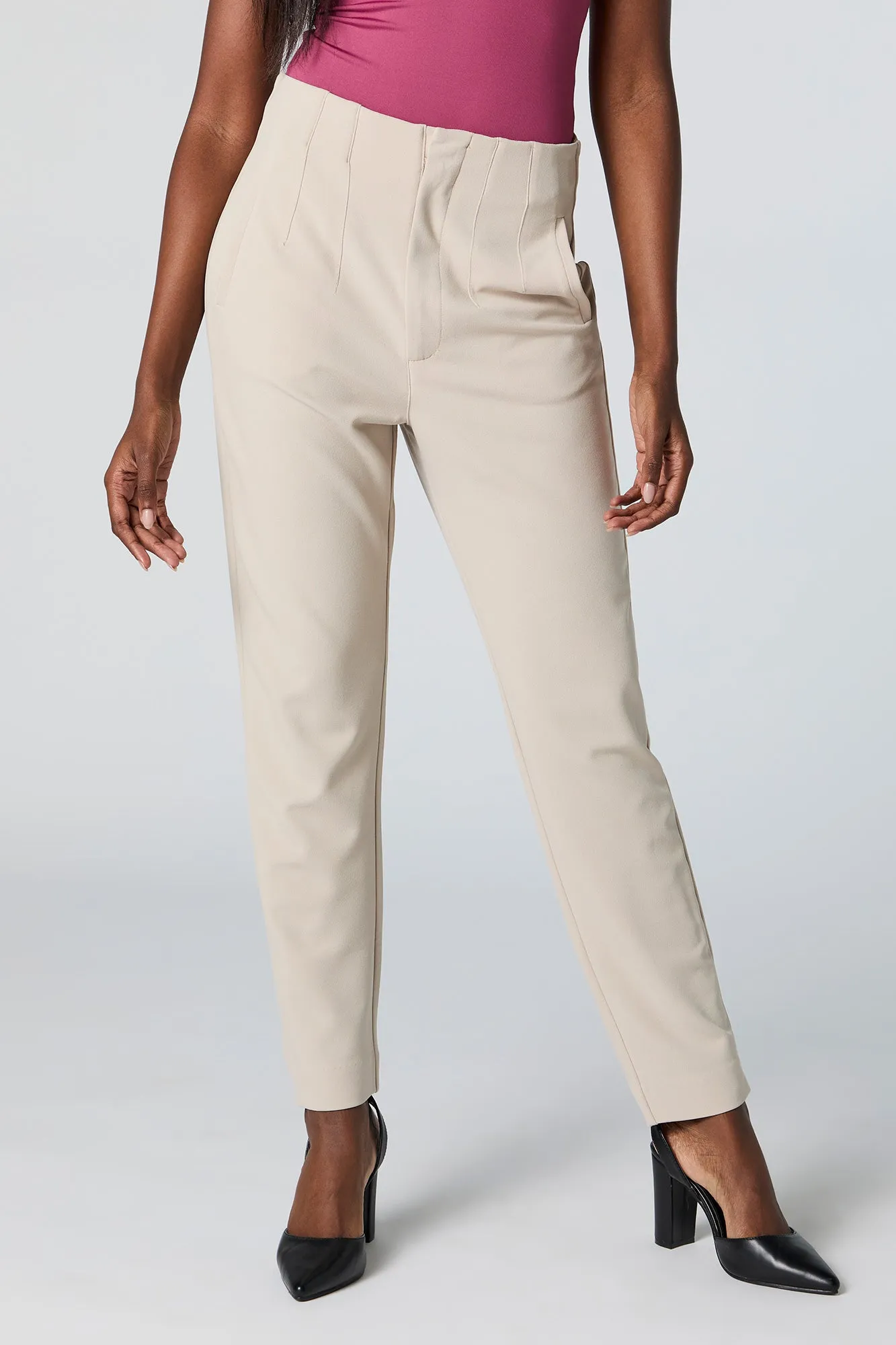 Crepe Pleated Slim Dress Pant sold by Urban Planet product image thumbnail 2