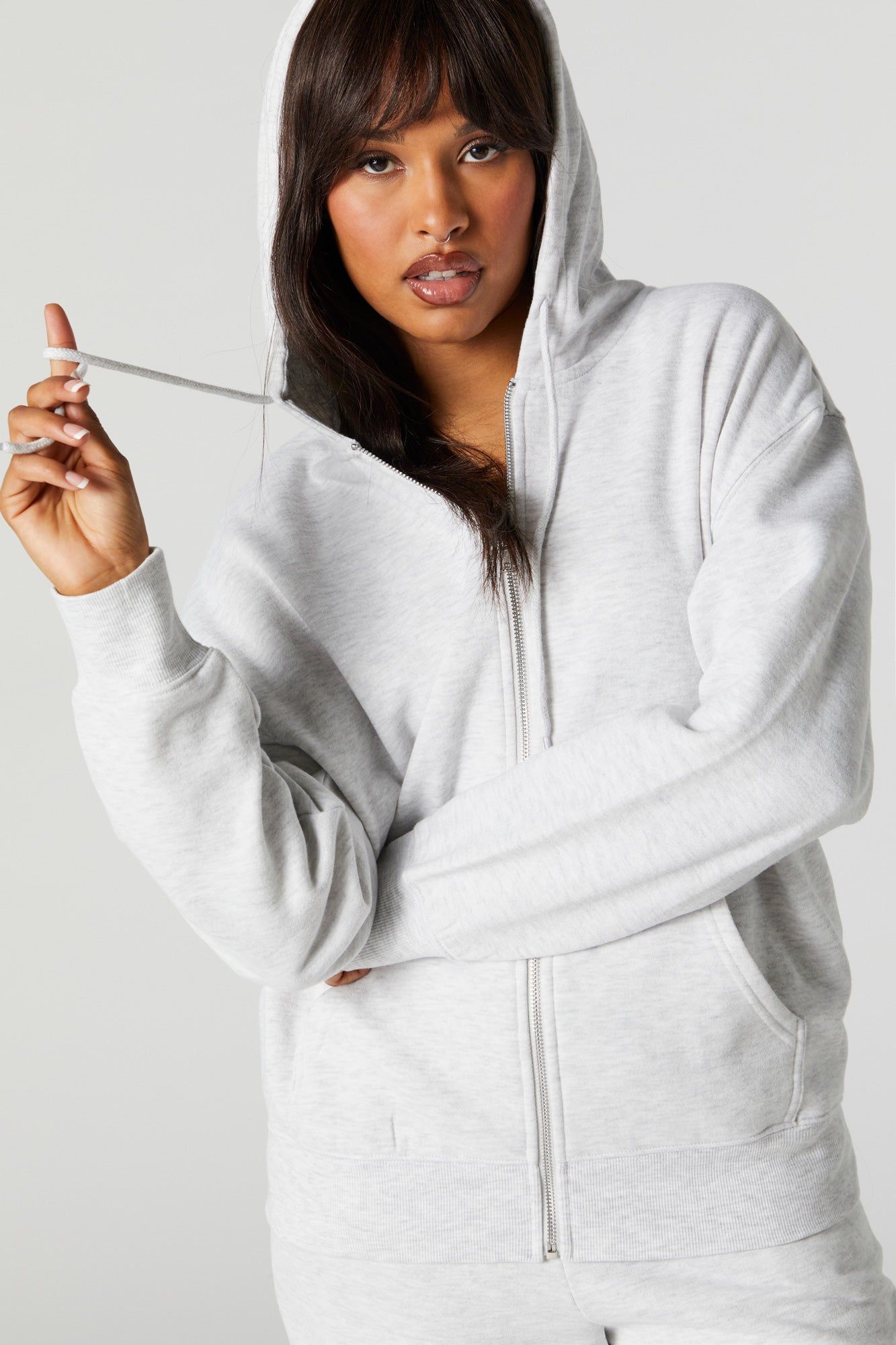 Oversized Fleece Zip-Up Hoodie sold by Urban Planet