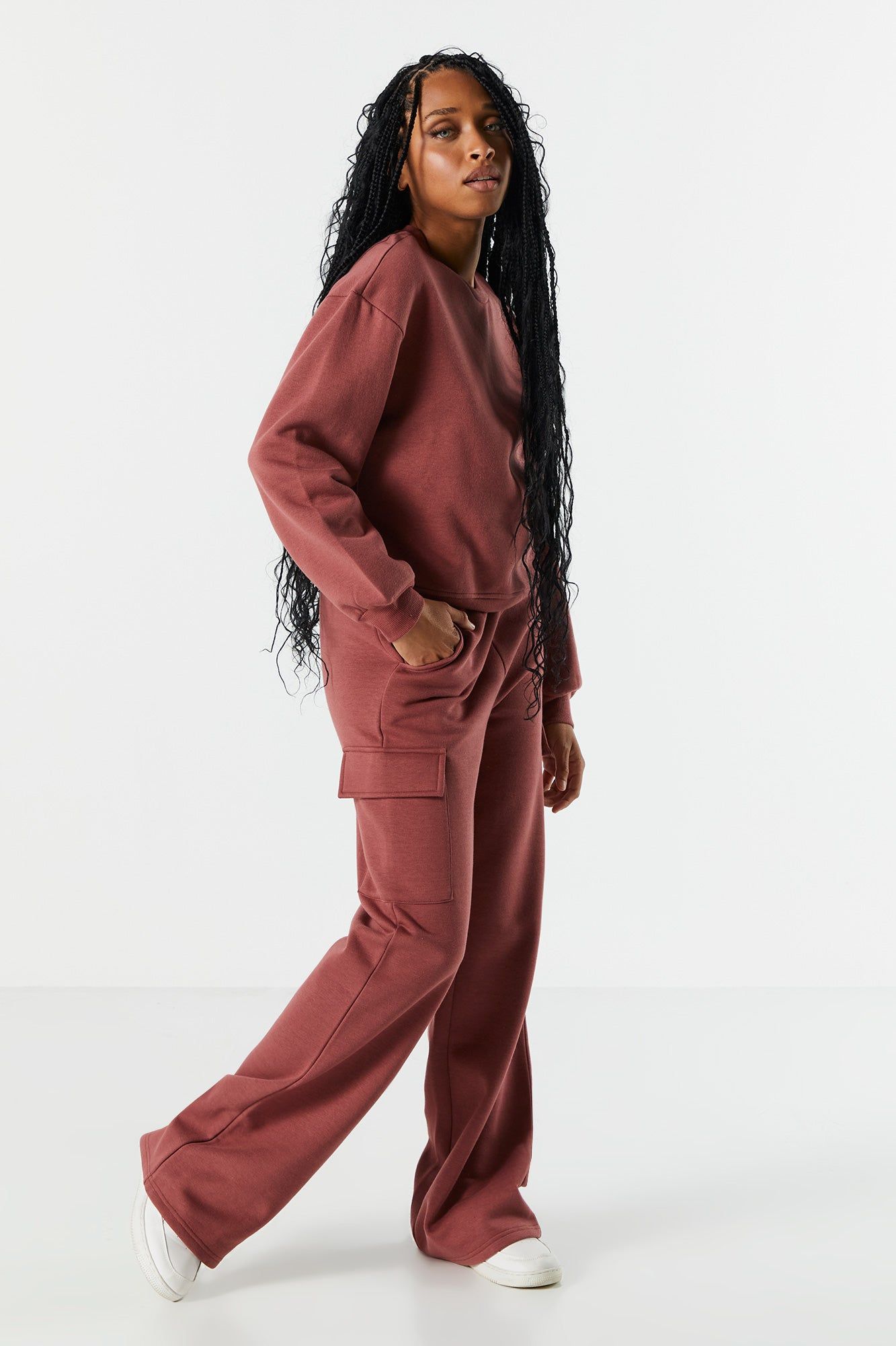 Fleece Wide Leg Cargo Pant sold by Urban Planet product image thumbnail 16