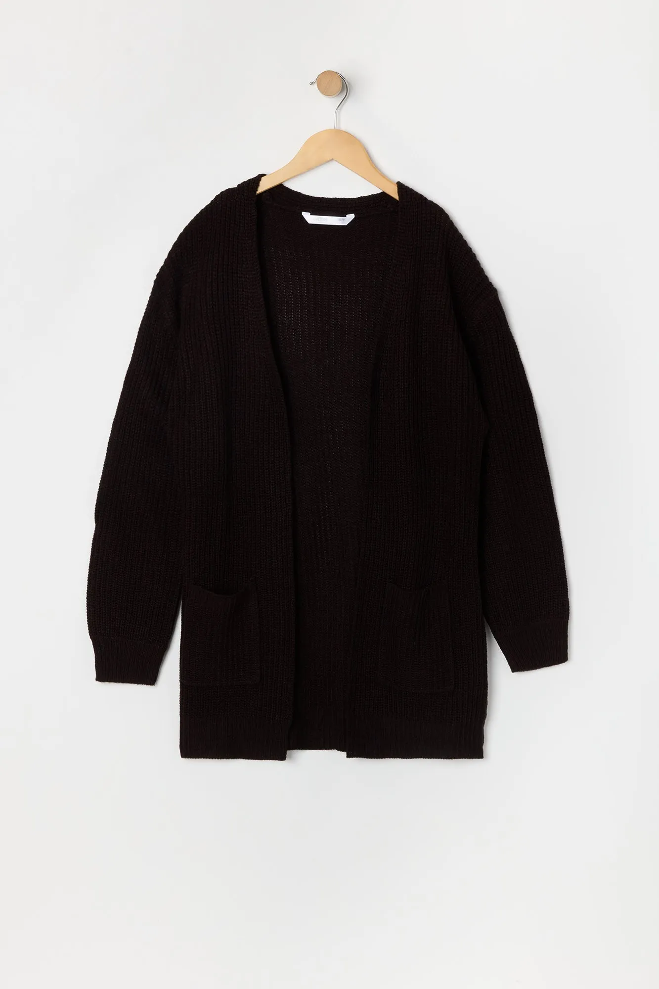 Girls Ribbed Knit Longline Cardigan sold by Urban Planet product image thumbnail 5