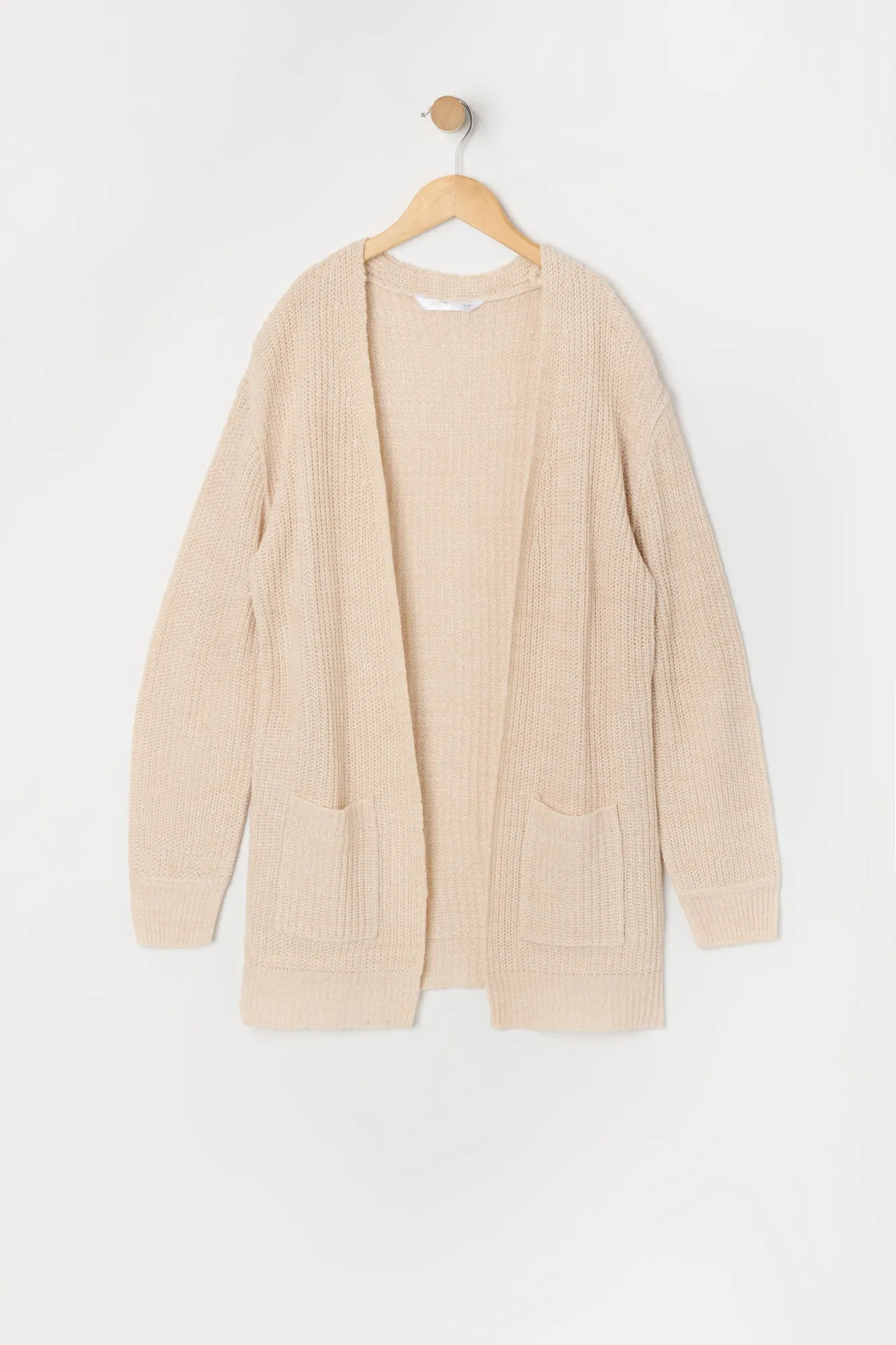 Girls Ribbed Knit Longline Cardigan sold by Urban Planet product image thumbnail 3