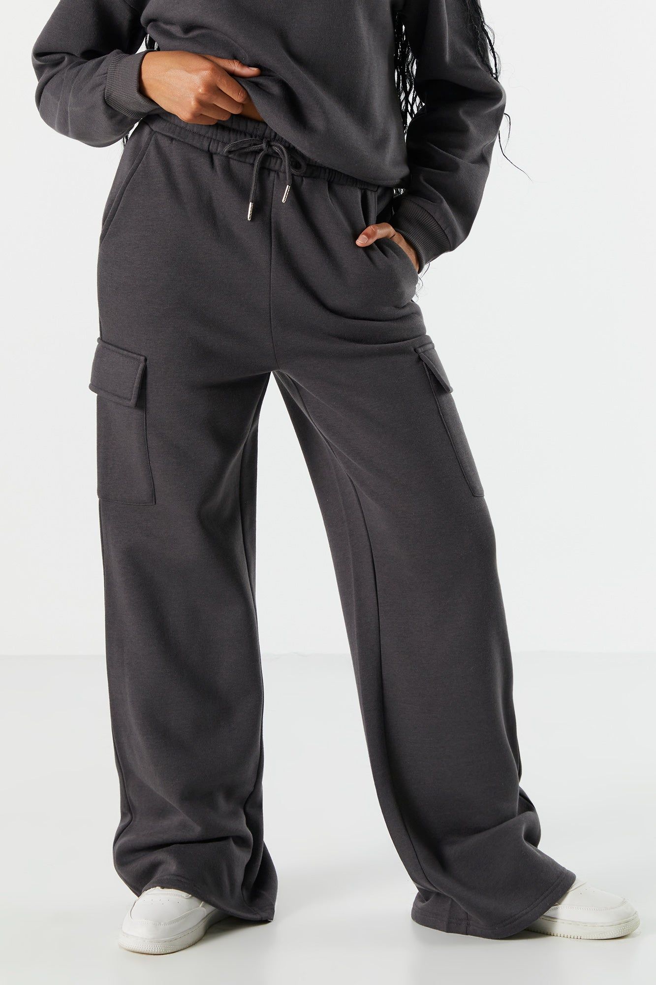 Fleece Wide Leg Cargo Pant sold by Urban Planet product image thumbnail 8